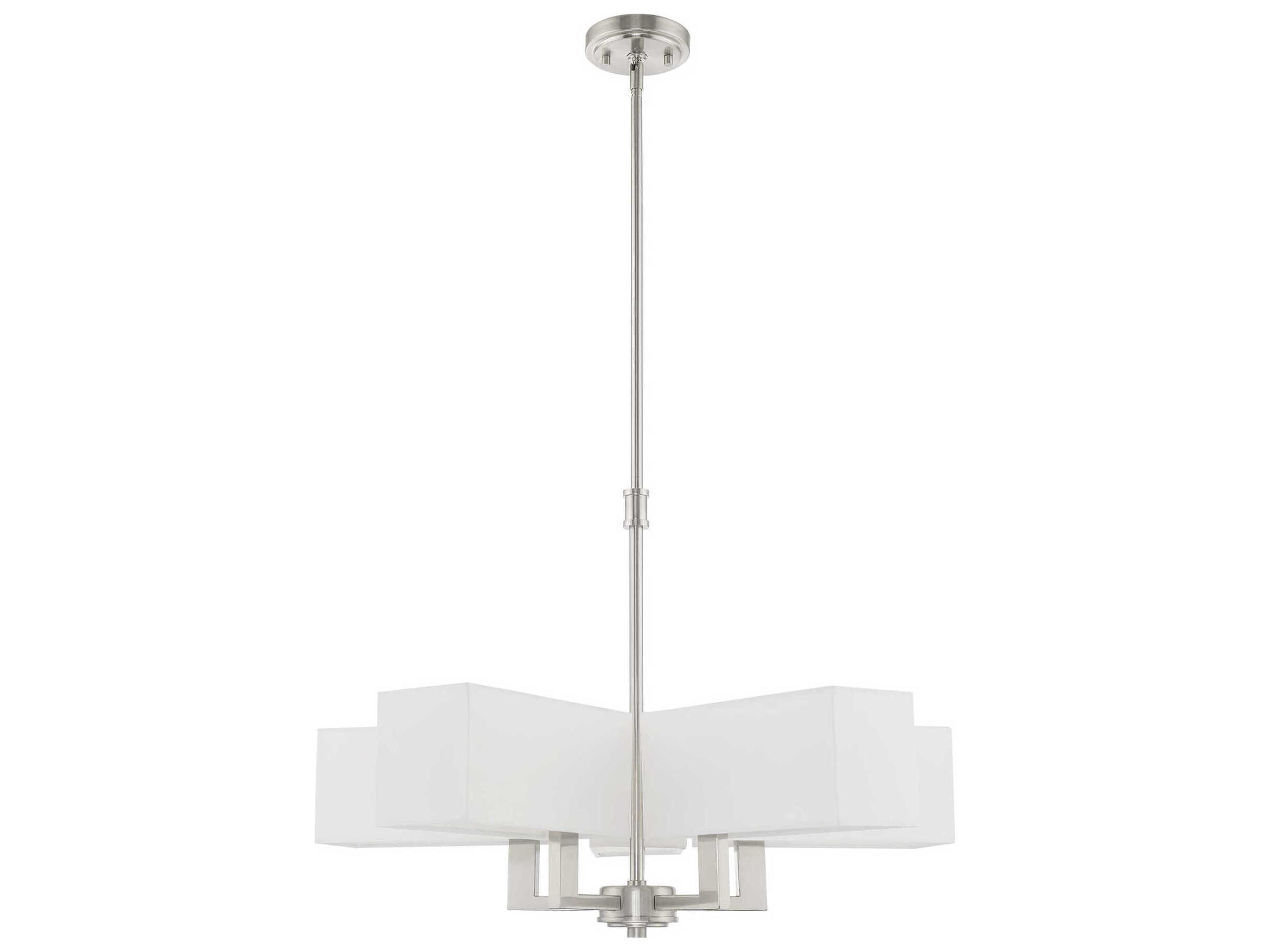 Livex Lighting Rubix 5-Light Brushed Nickel White Chandelier
