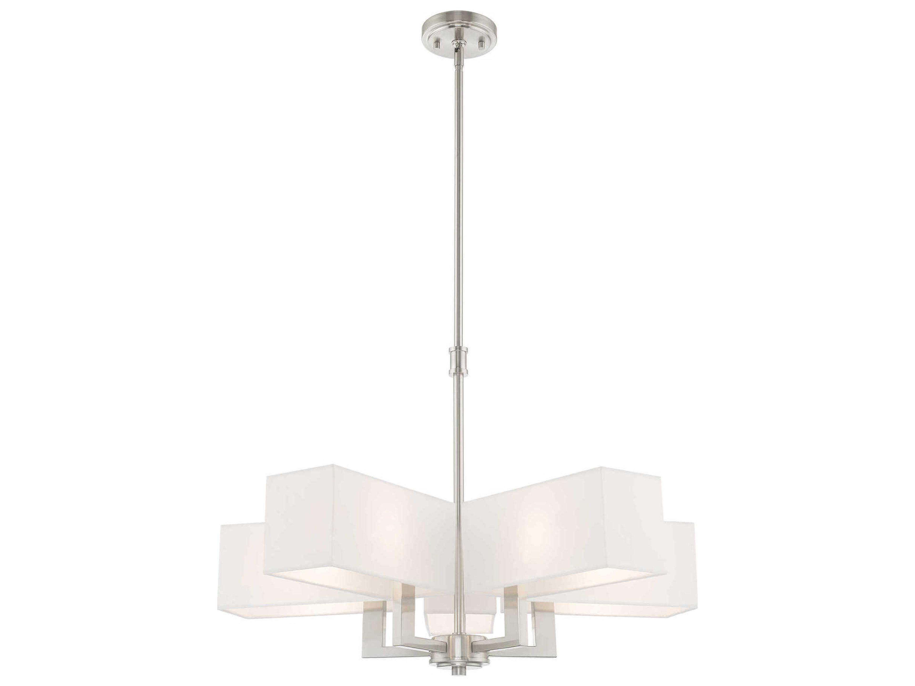 Livex Lighting Rubix 5-Light Brushed Nickel White Chandelier