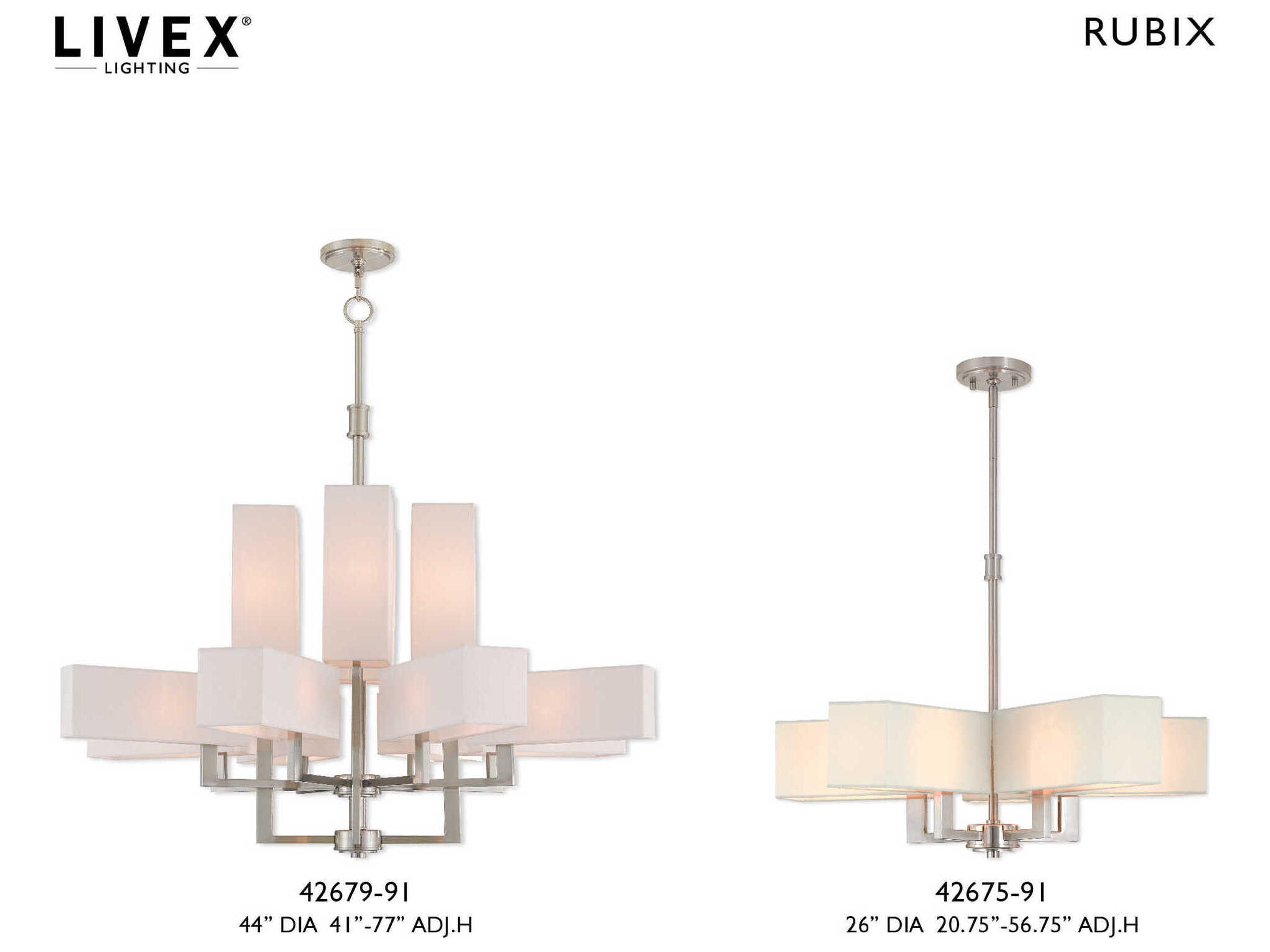 Livex Lighting Rubix 5-Light Brushed Nickel White Chandelier