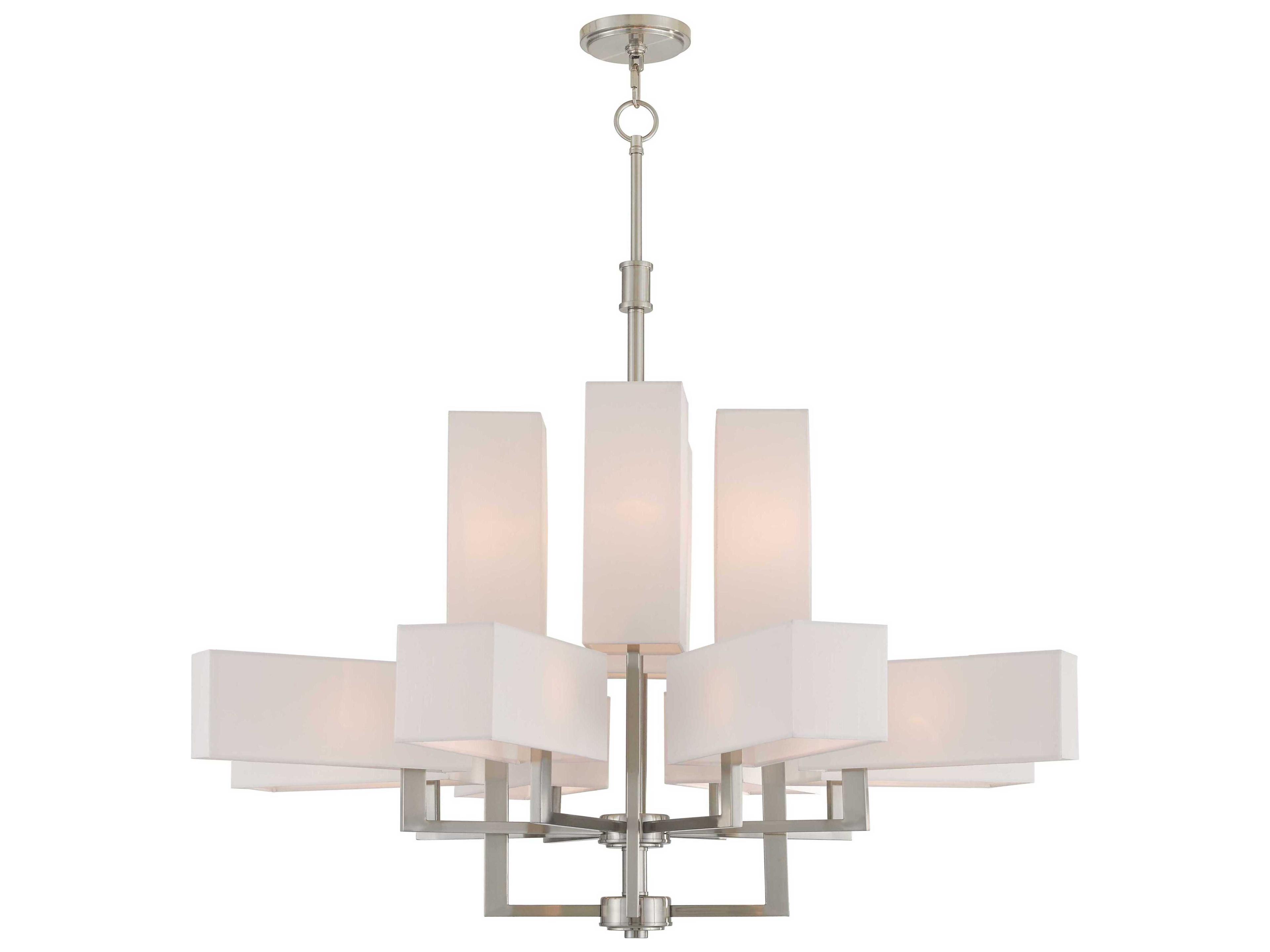 Rubix 12-Light Brushed Nickel White Chandelier
