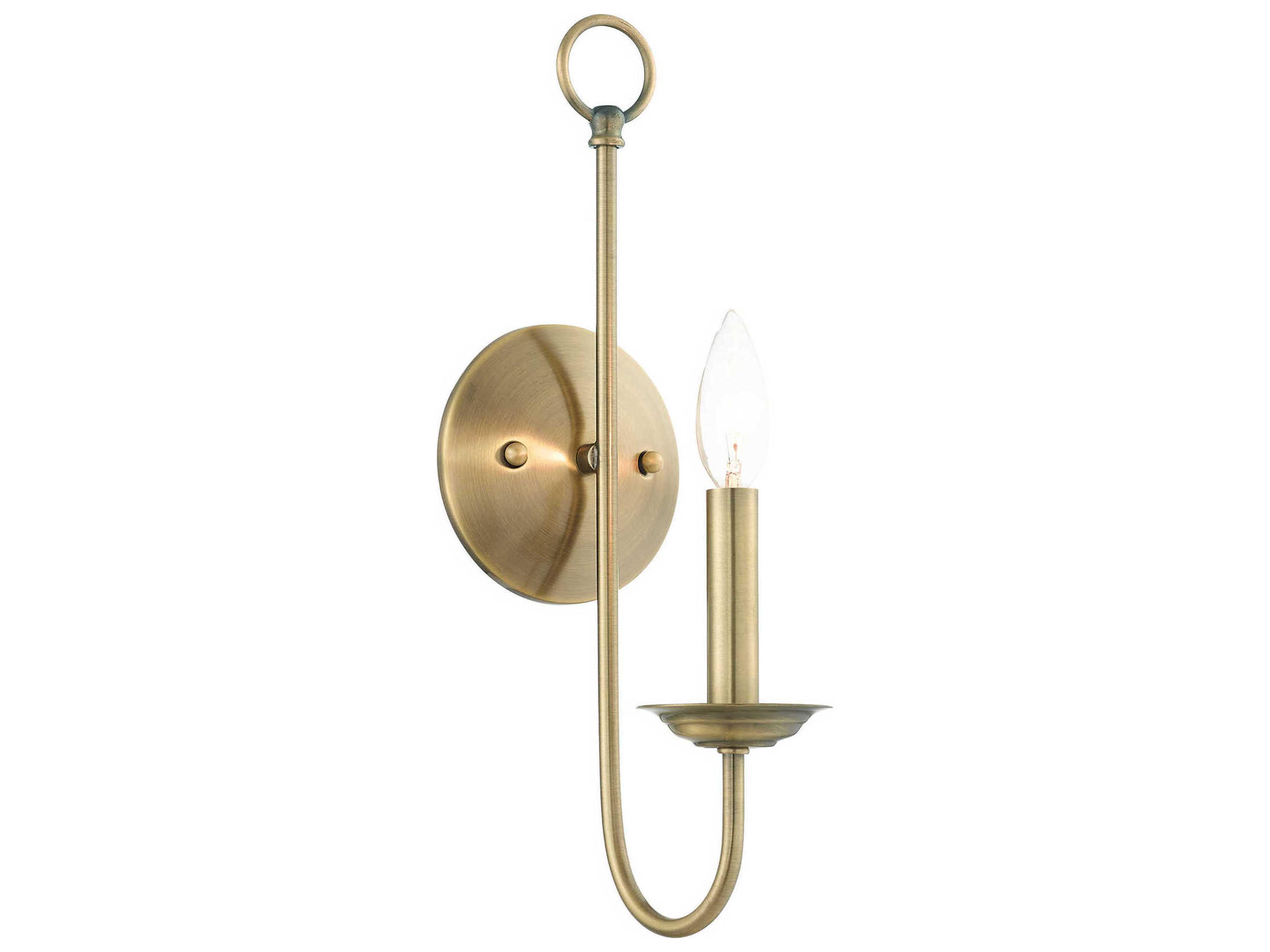 Estate 1-Light Antique Brass Wall Sconce