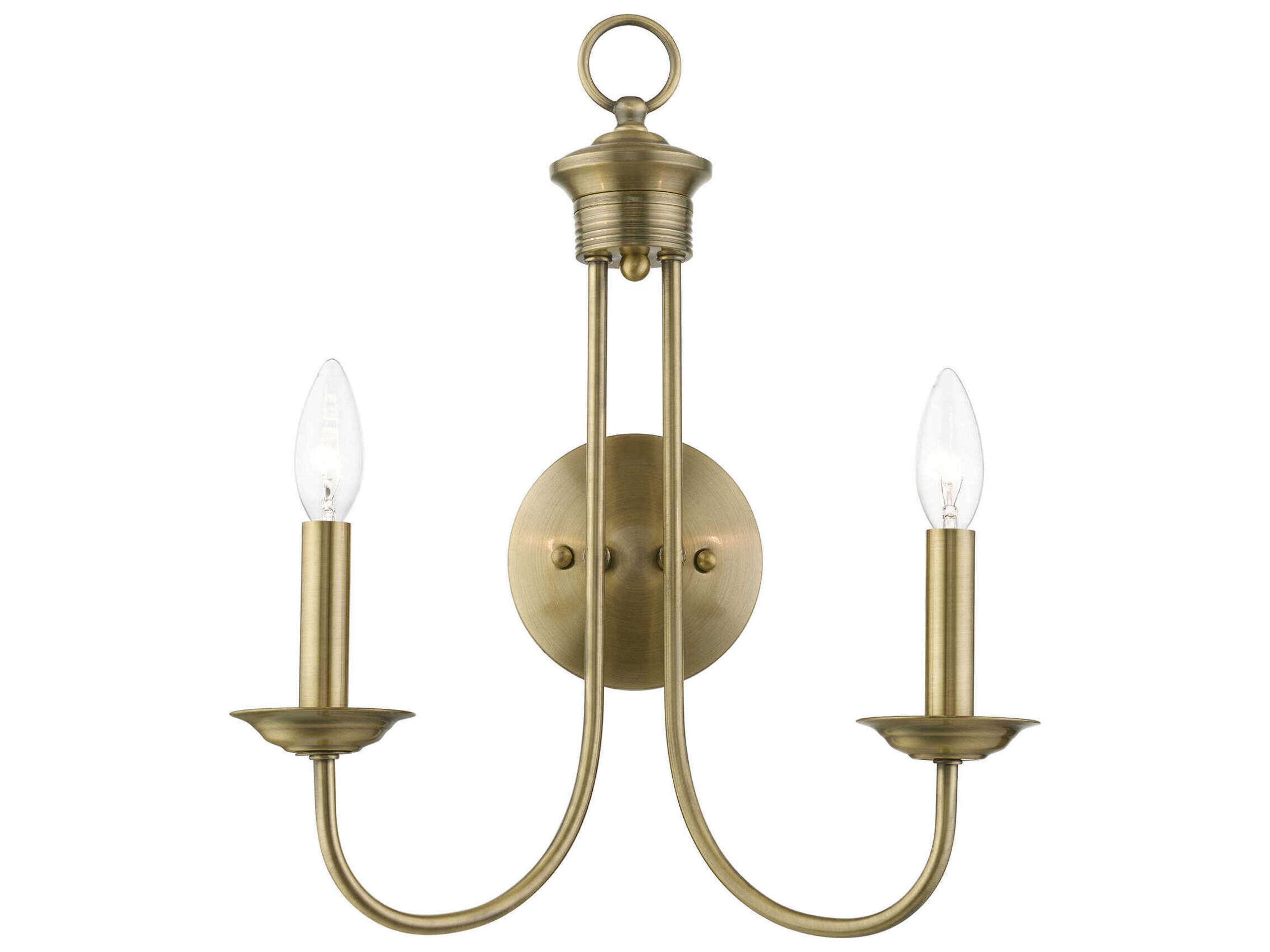 Estate 2-Light Antique Brass Wall Sconce