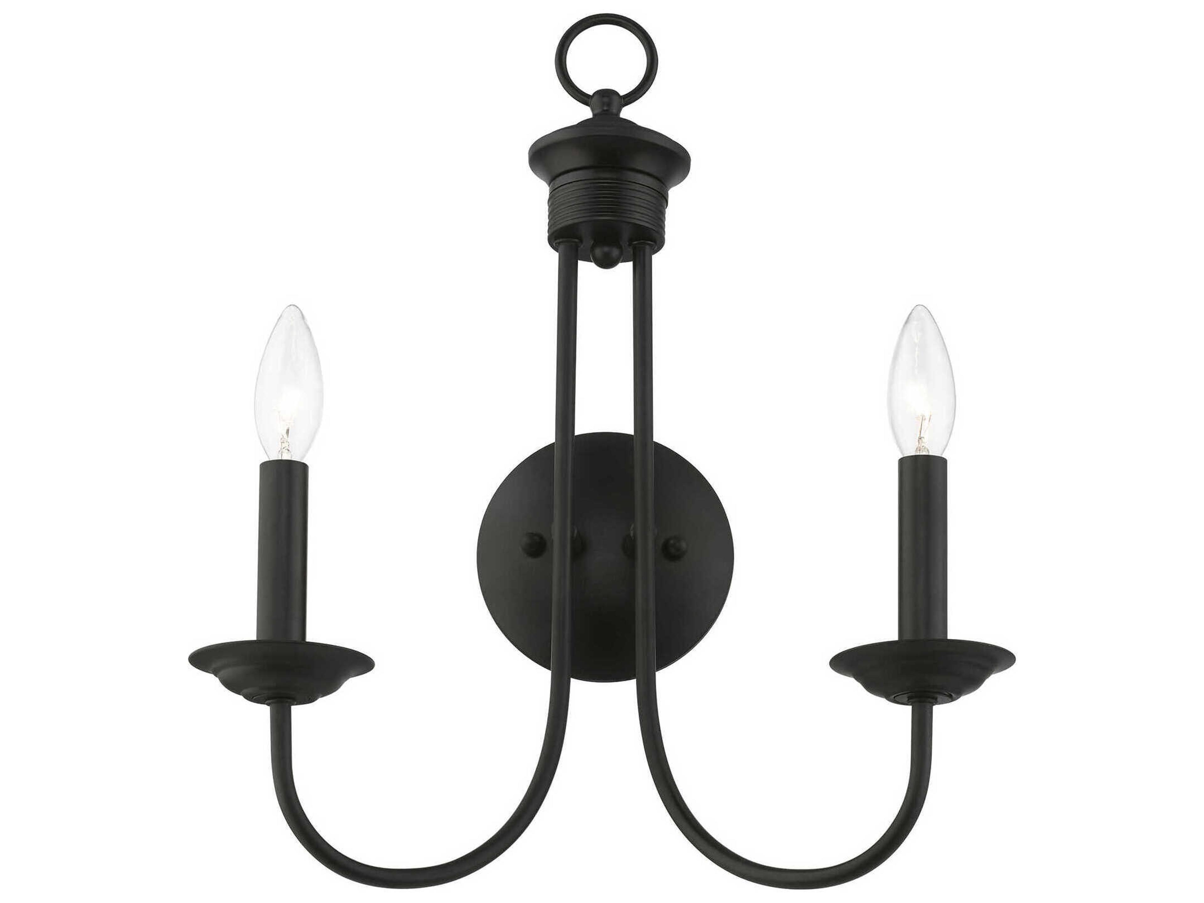 Livex Lighting Estate 2-Light Black Wall Sconce
