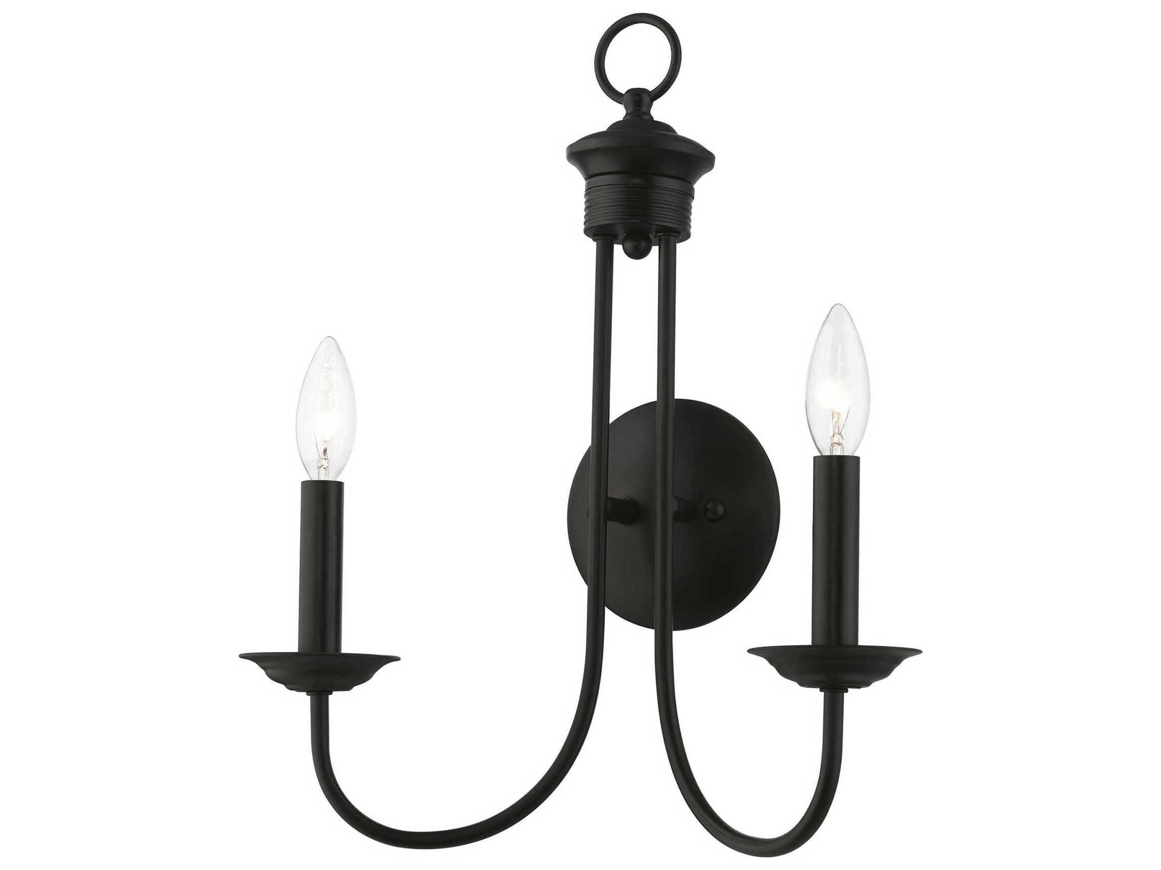 Livex Lighting Estate 2-Light Black Wall Sconce