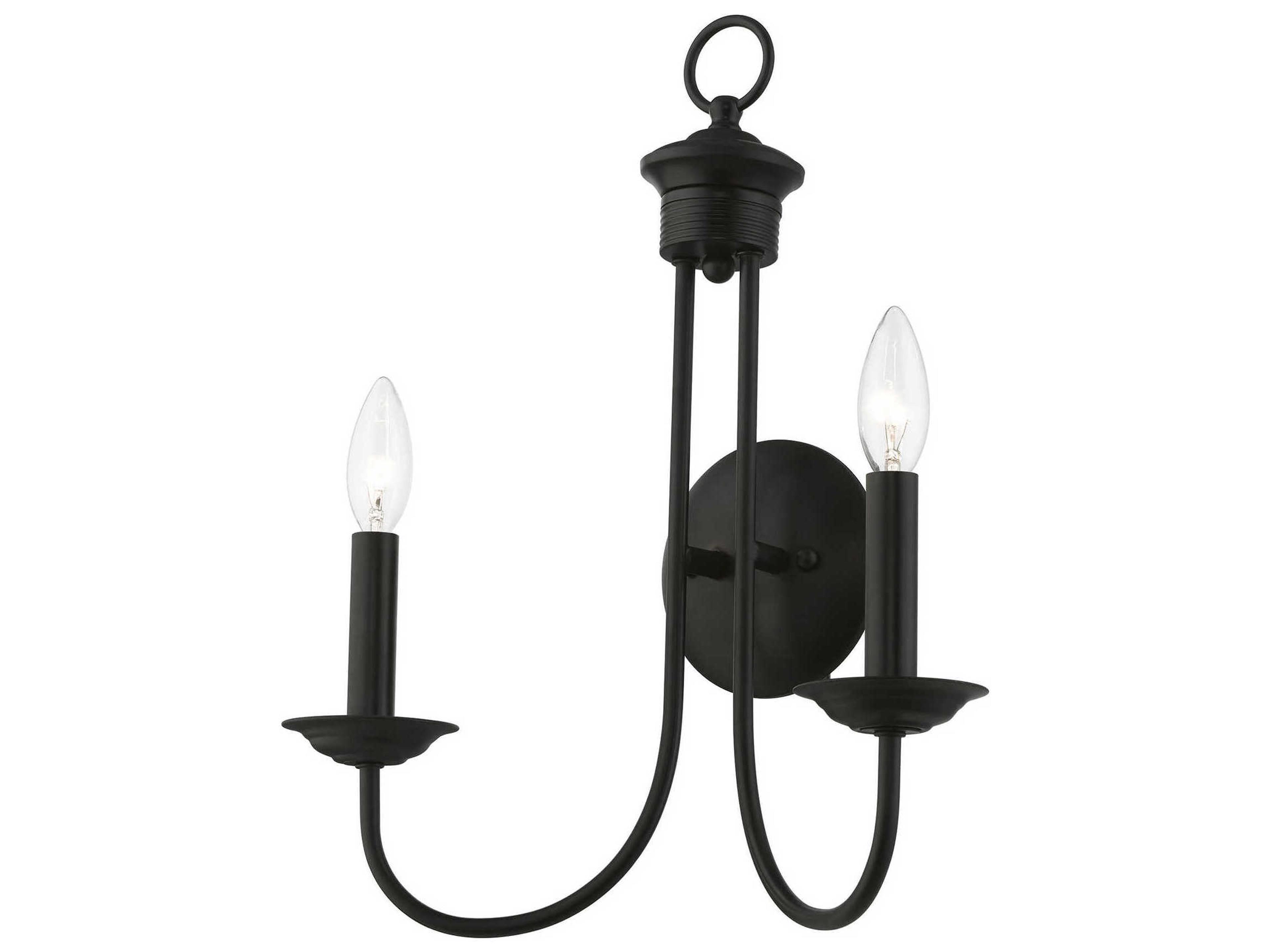 Livex Lighting Estate 2-Light Black Wall Sconce