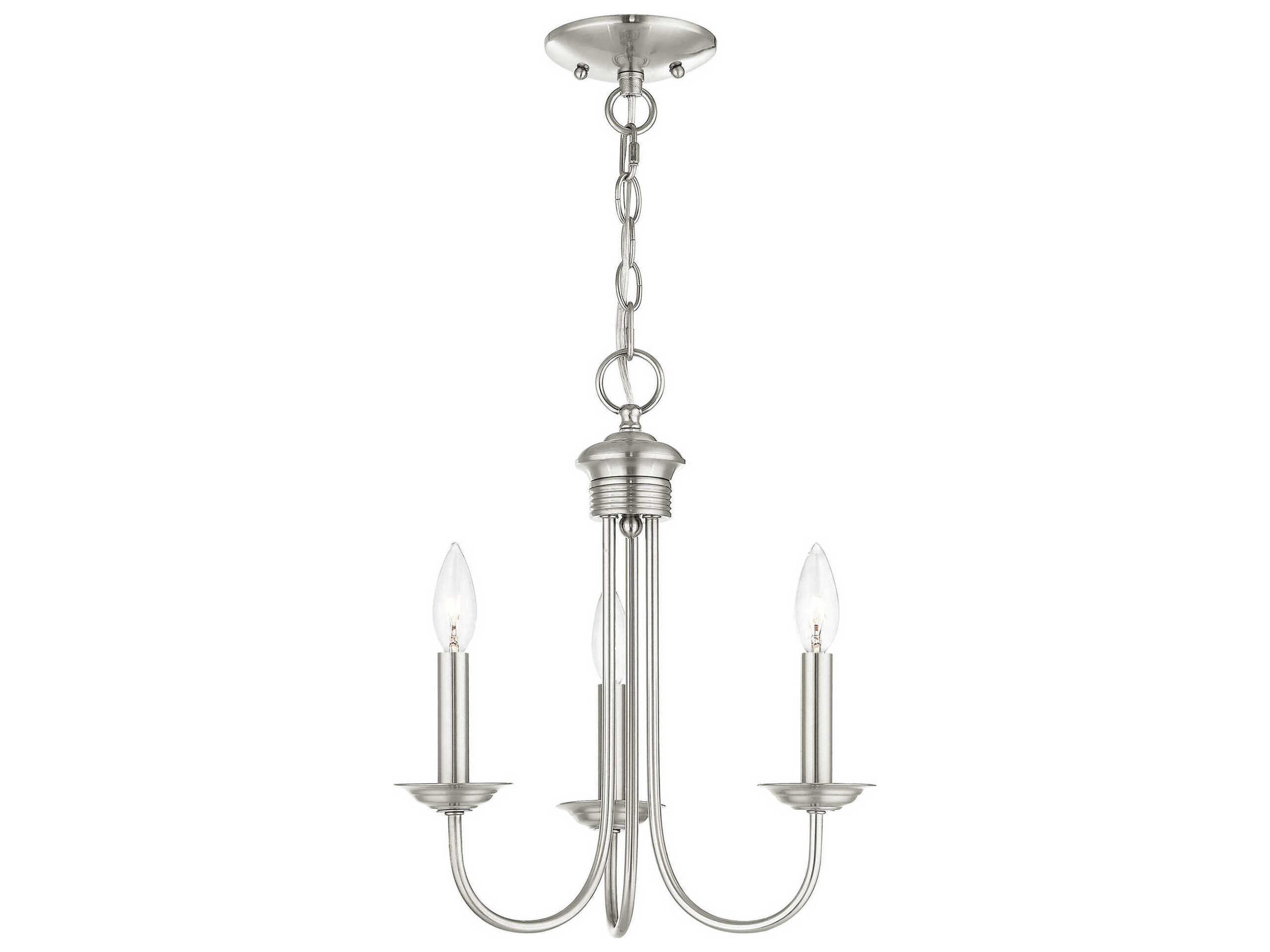 Estate 3-Light Brushed Nickel Candelabra Chandelier