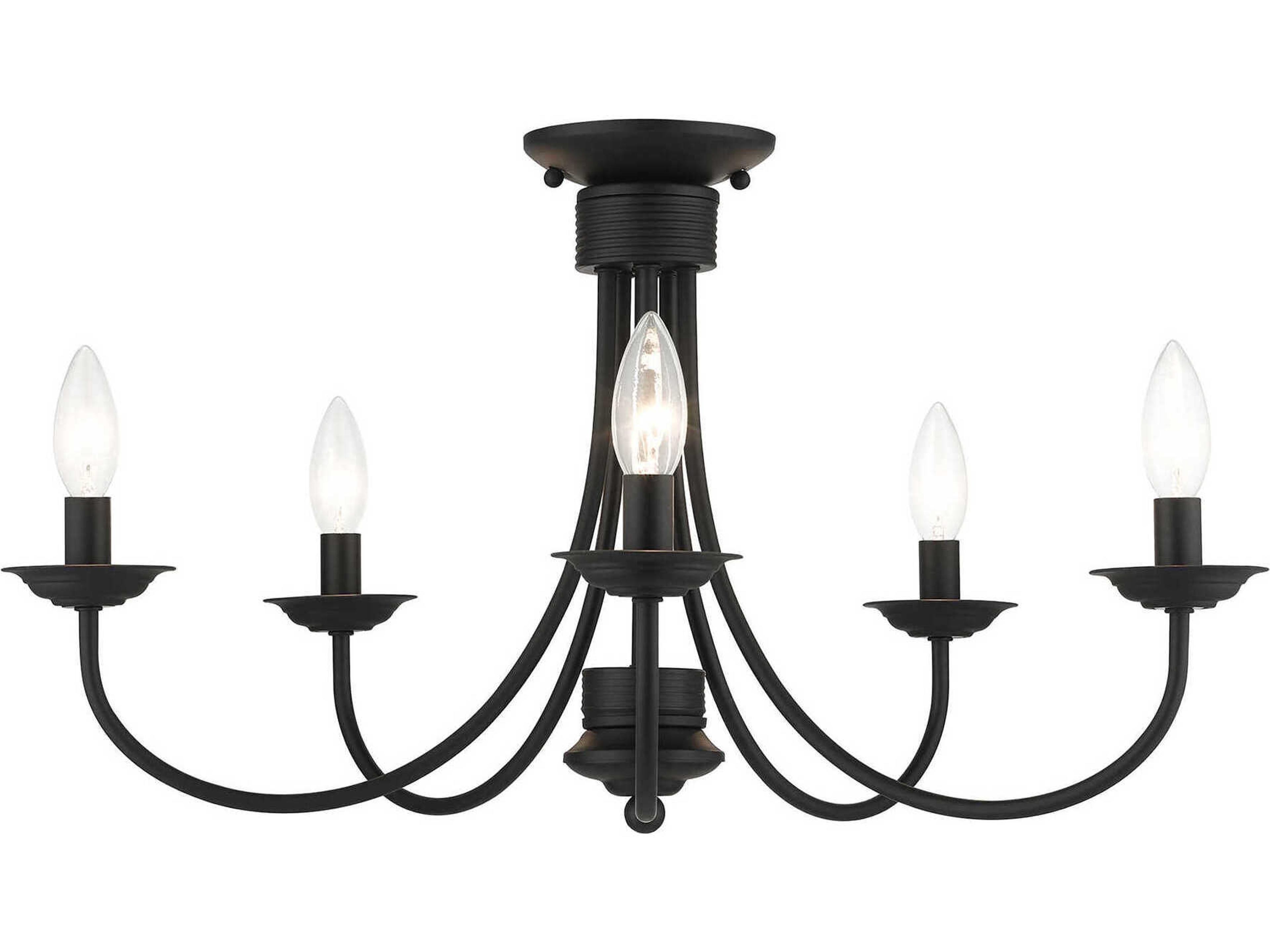 Estate 5-Light Black Semi Flush Mount