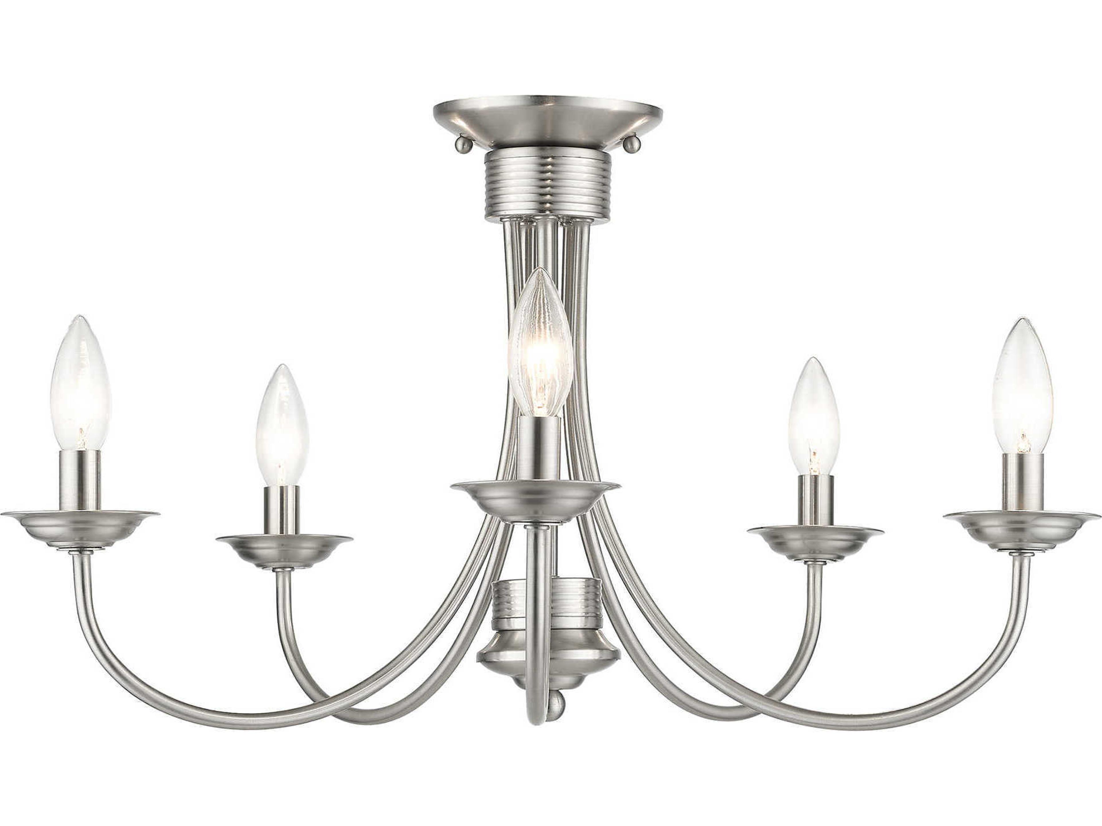 Estate 5-Light Brushed Nickel Semi Flush Mount