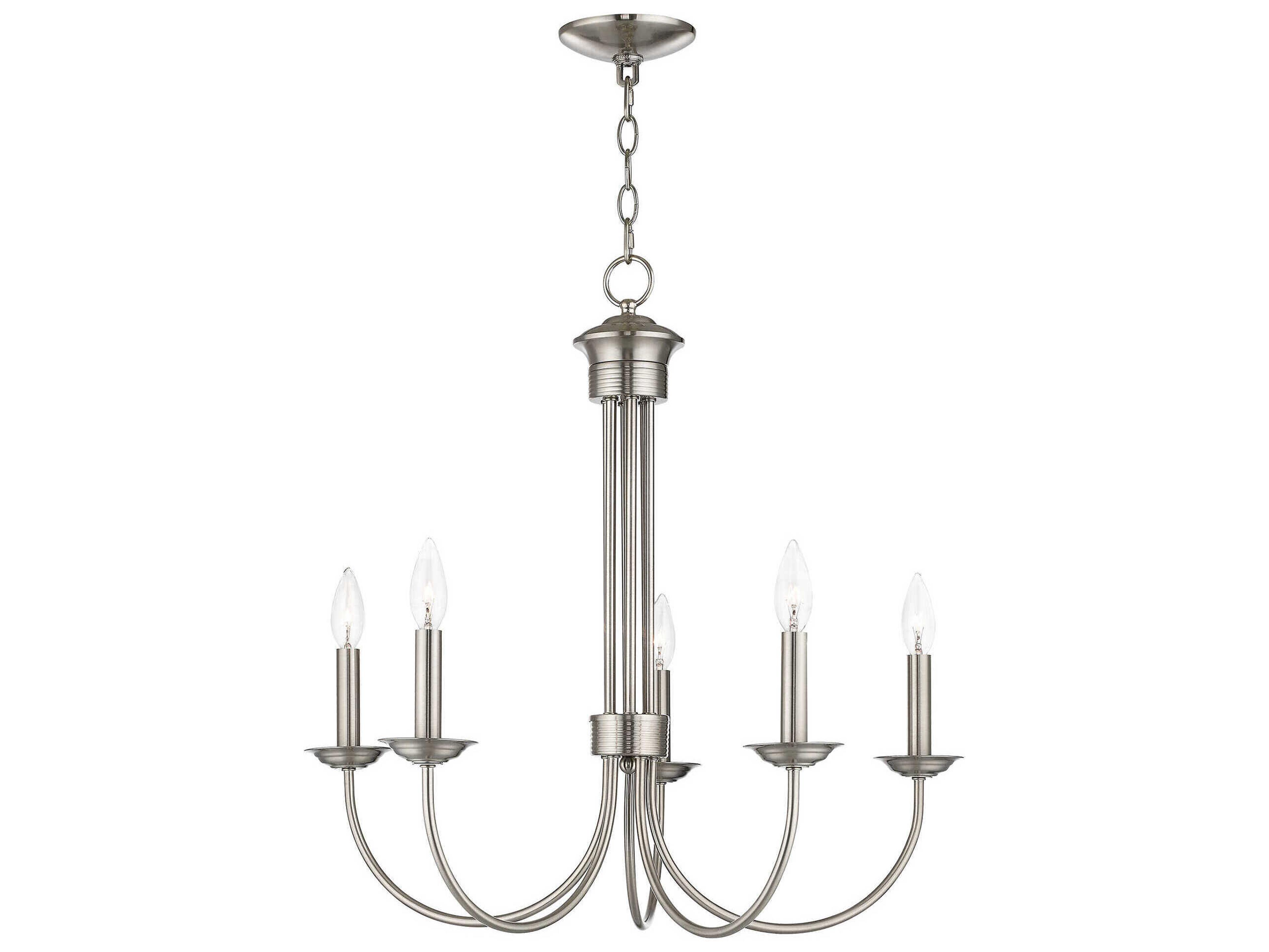 Estate 5-Light Brushed Nickel Candelabra Chandelier