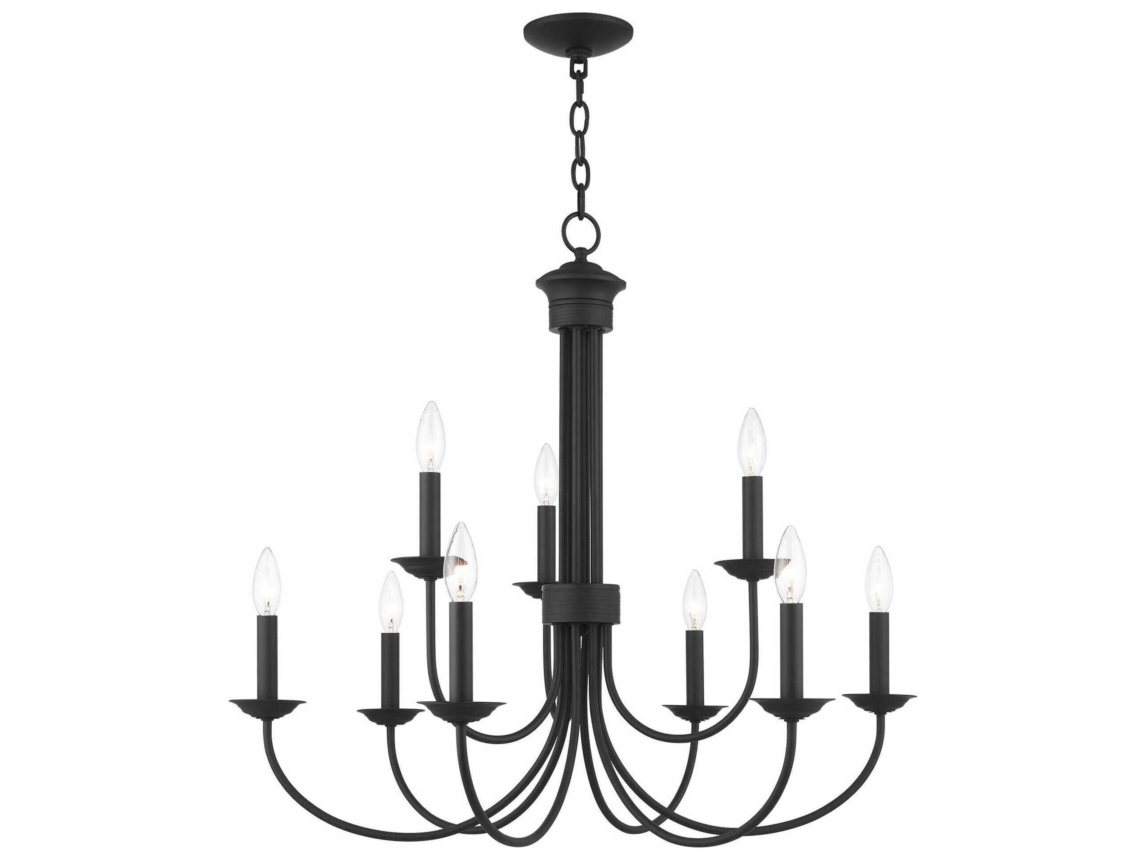 Estate 9-Light Black Candelabra Tiered Chandelier