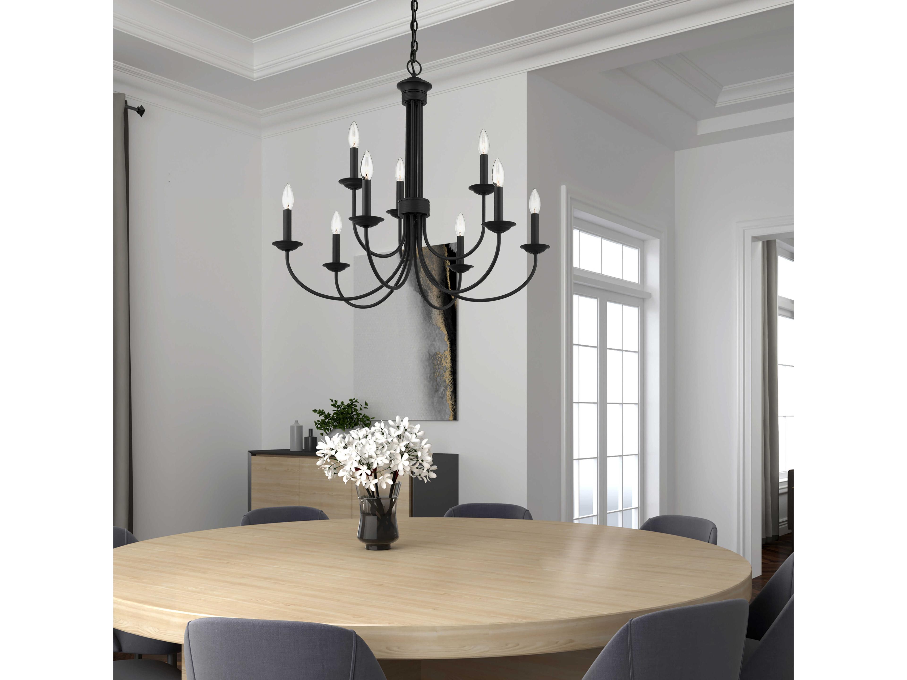 Livex Lighting Estate 9-Light Black Candelabra Tiered Chandelier