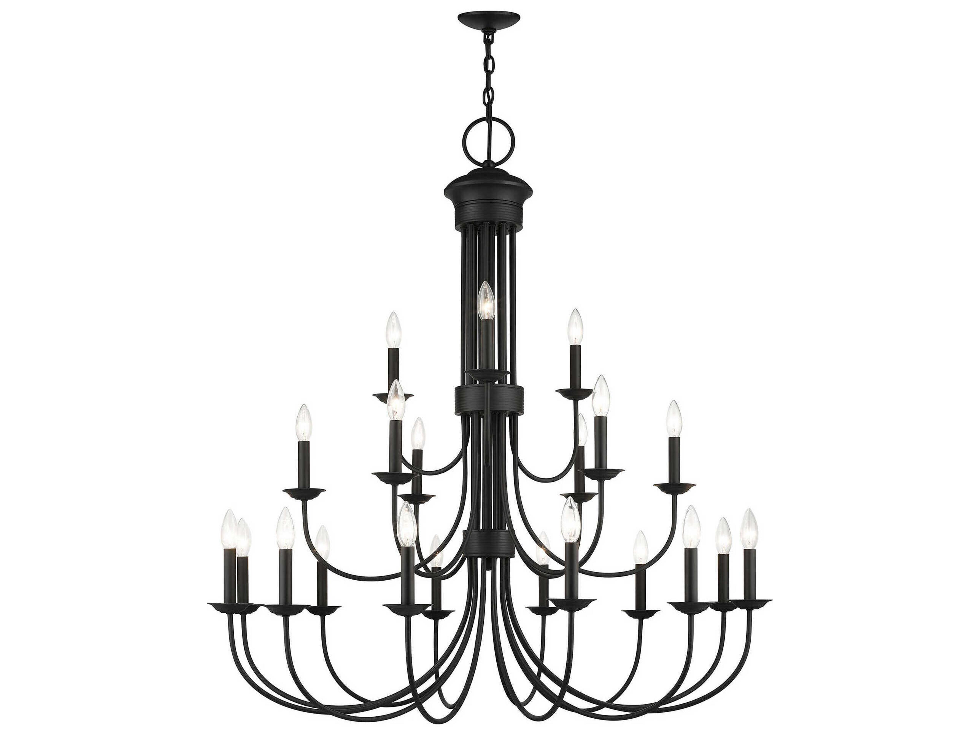 Estate 21-Light Black Candelabra Chandelier