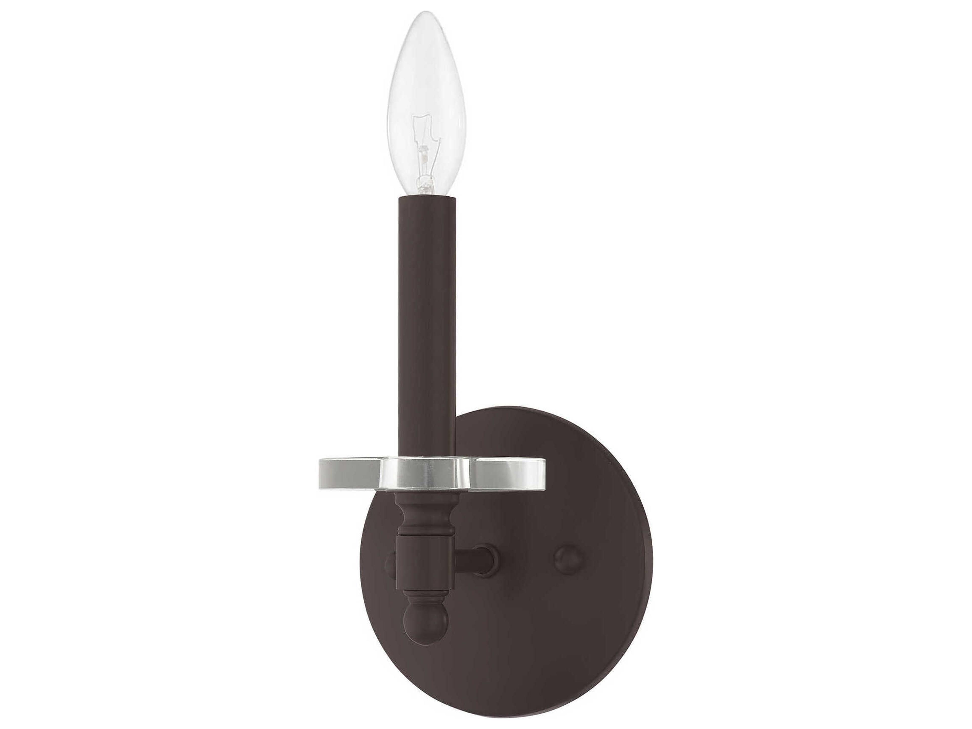 Livex Lighting Bennington 1-Light Bronze Crystal Wall Sconce