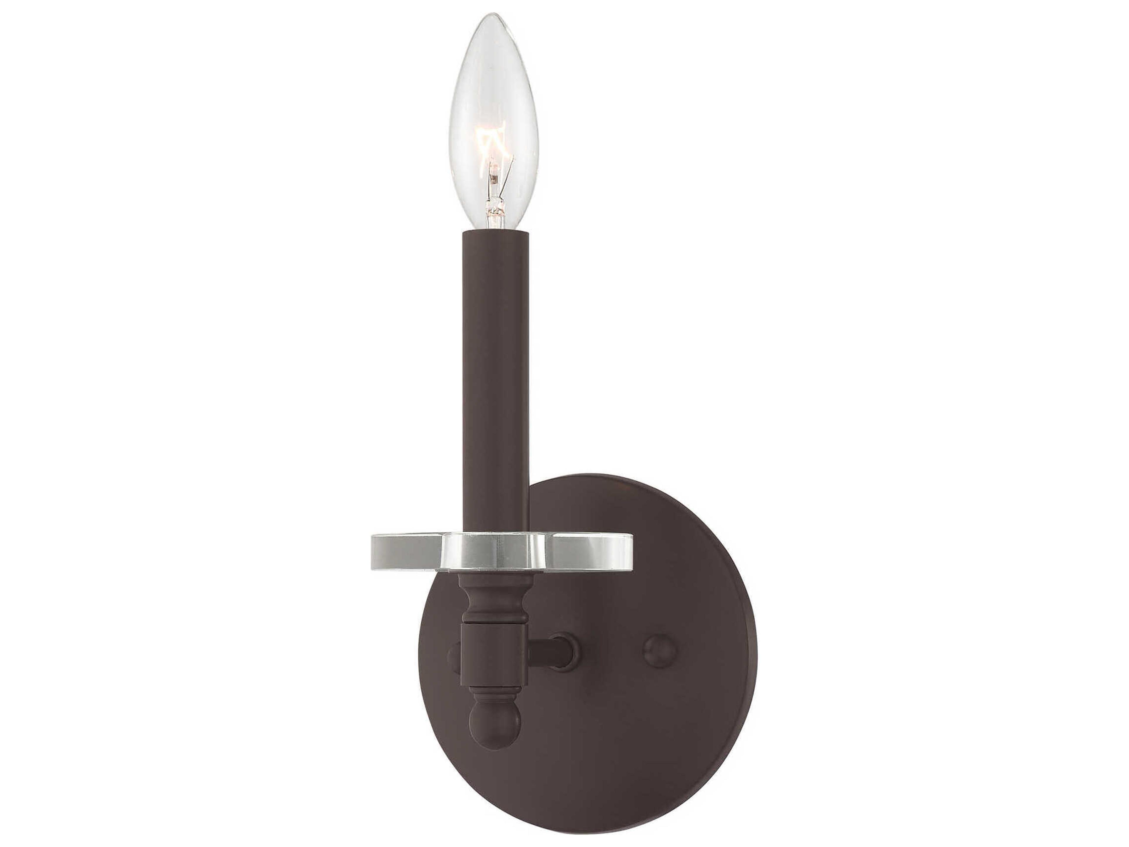 Livex Lighting Bennington 1-Light Bronze Crystal Wall Sconce