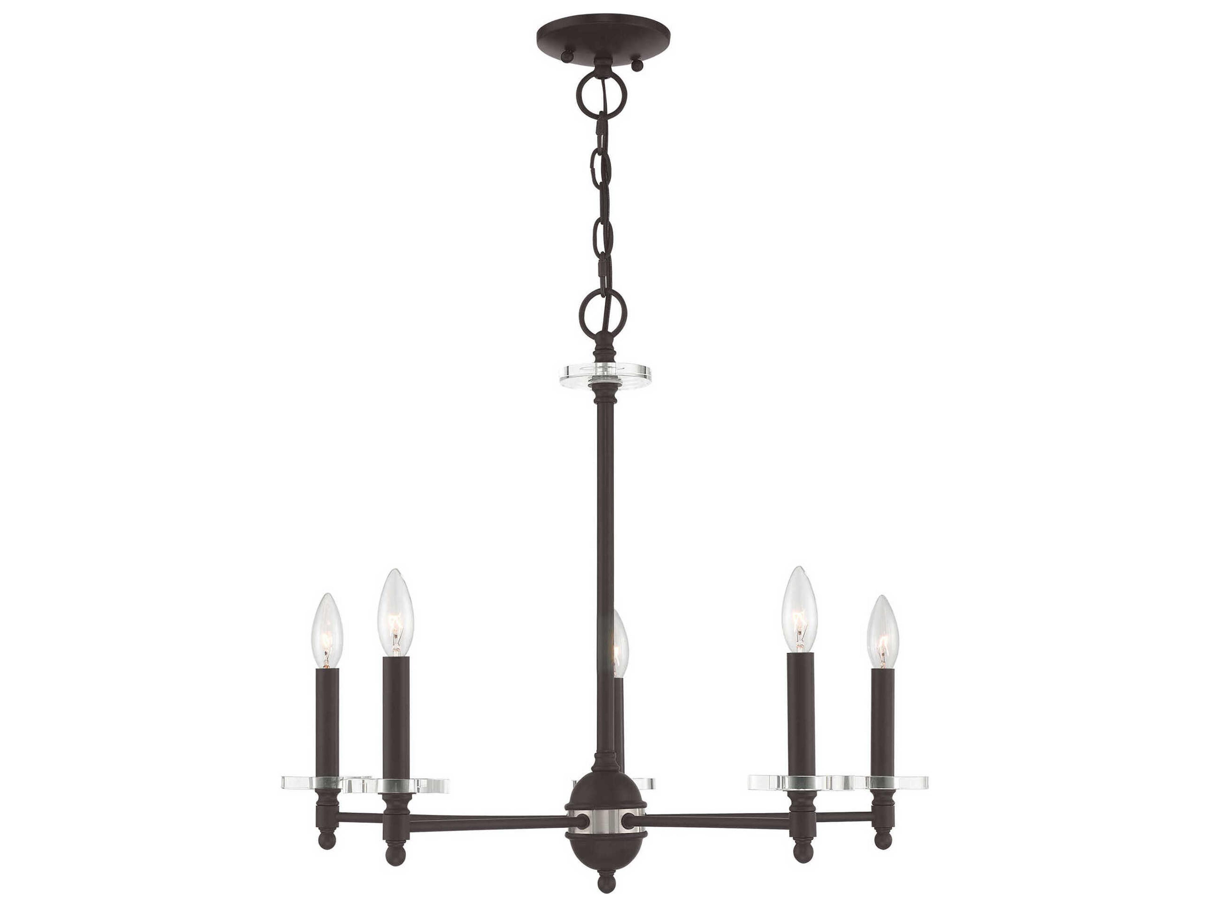 Bennington 5-Light Bronze Crystal Candelabra Chandelier