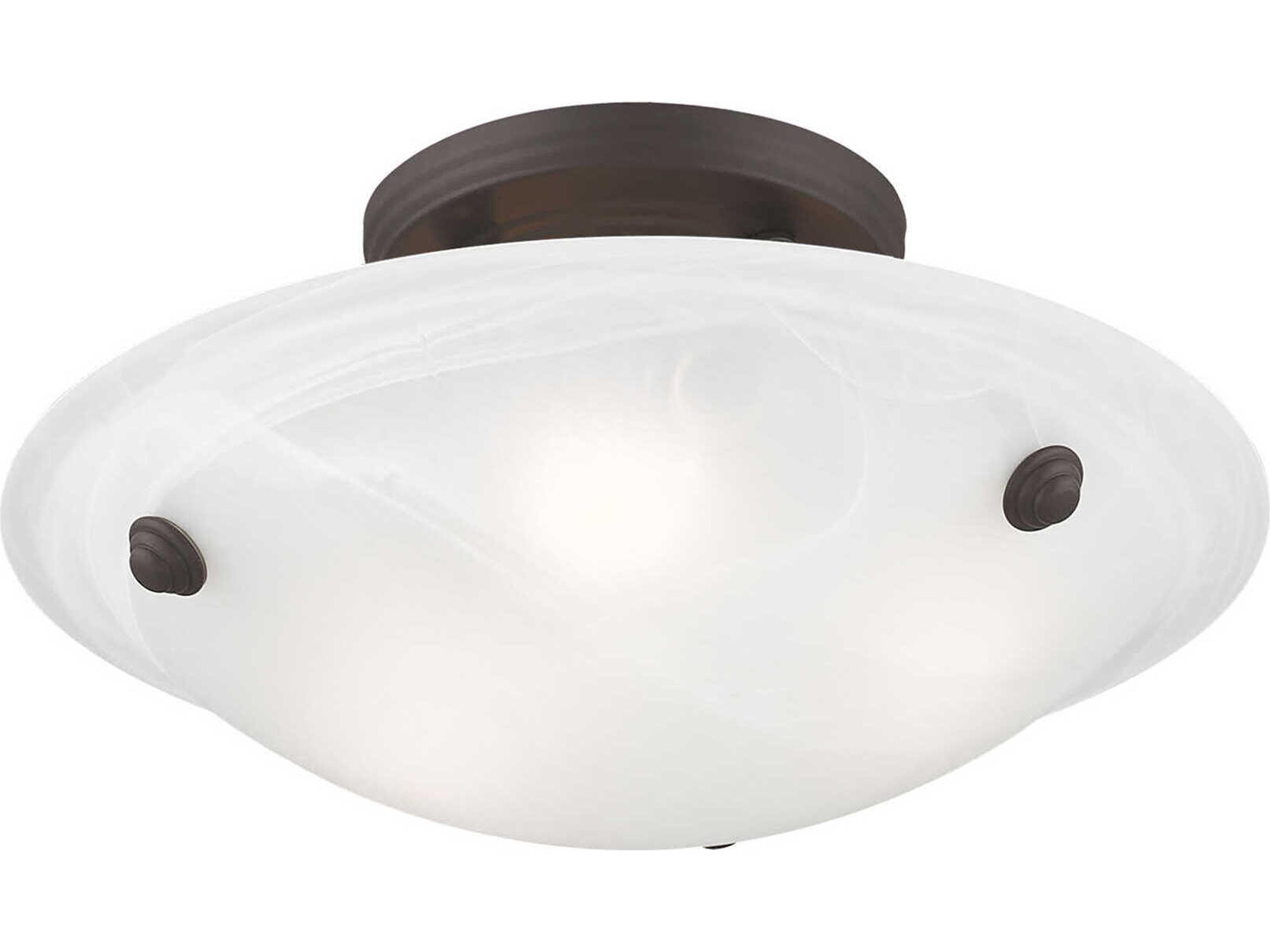 Livex Lighting Oasis 3-Light Bronze Glass Bowl Semi Flush Mount
