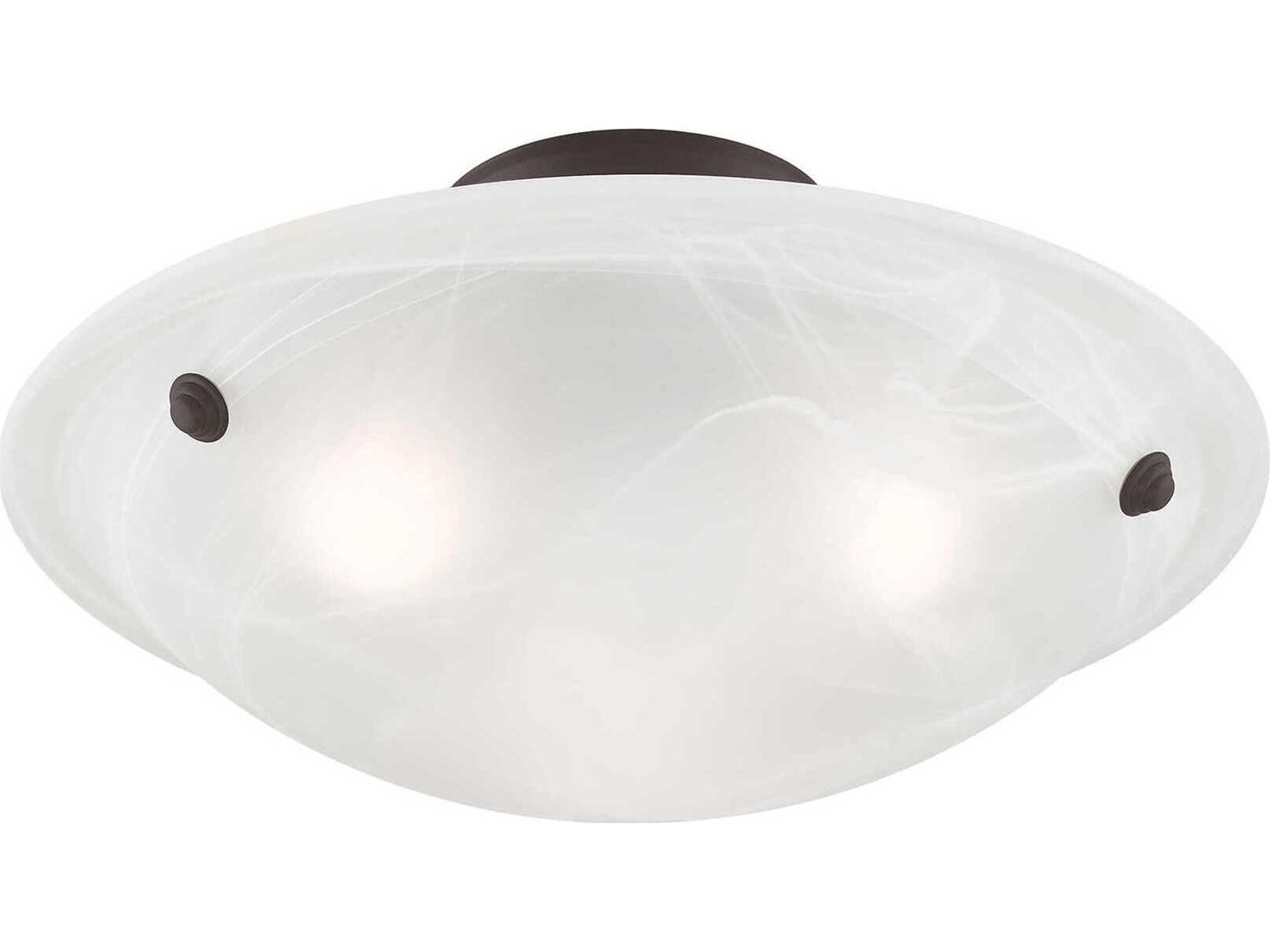 Livex Lighting Oasis 3-Light Bronze Glass Bowl Semi Flush Mount