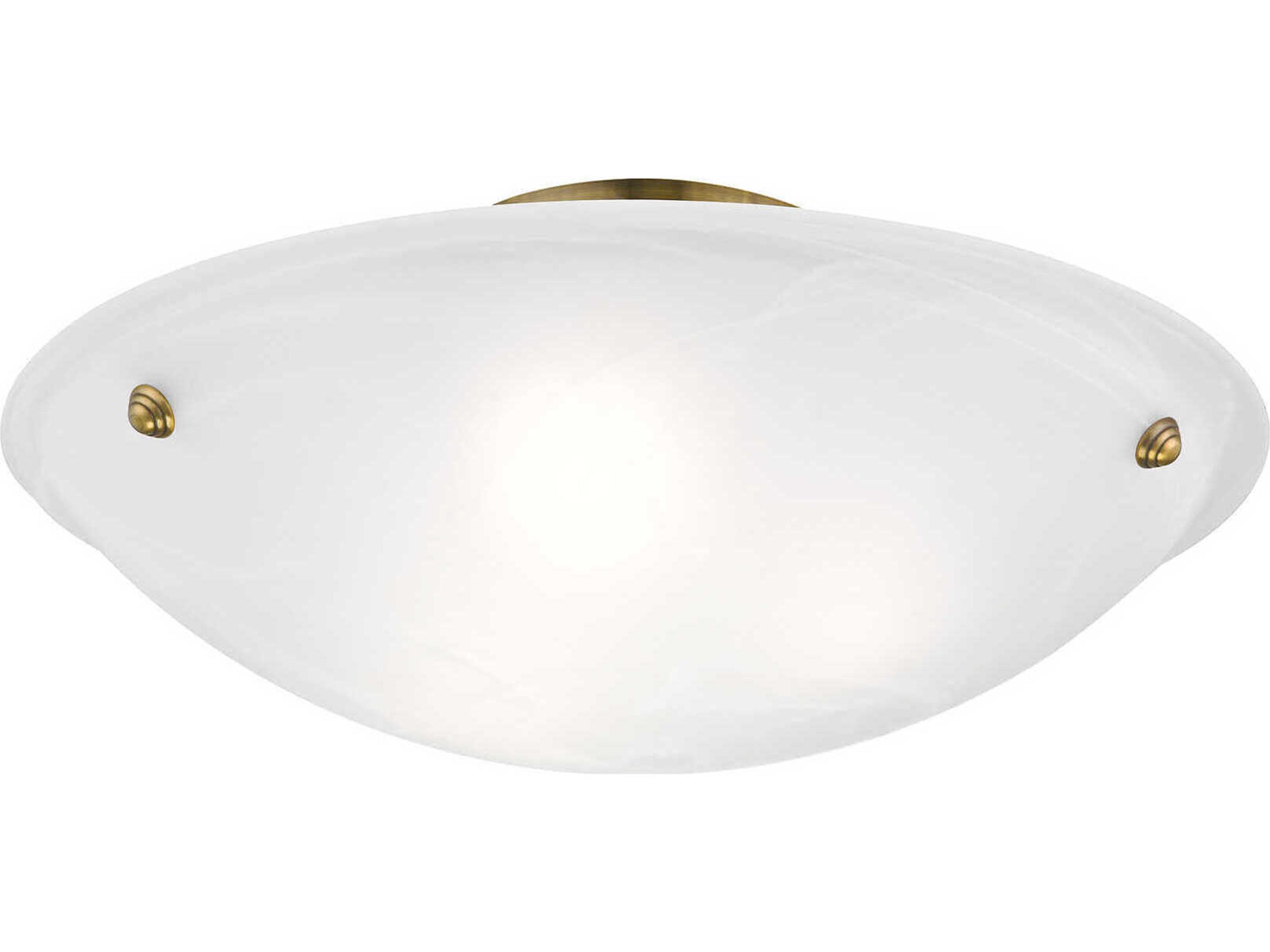 Livex Lighting Oasis 3-Light Antique Brass Glass Bowl Semi Flush Mount