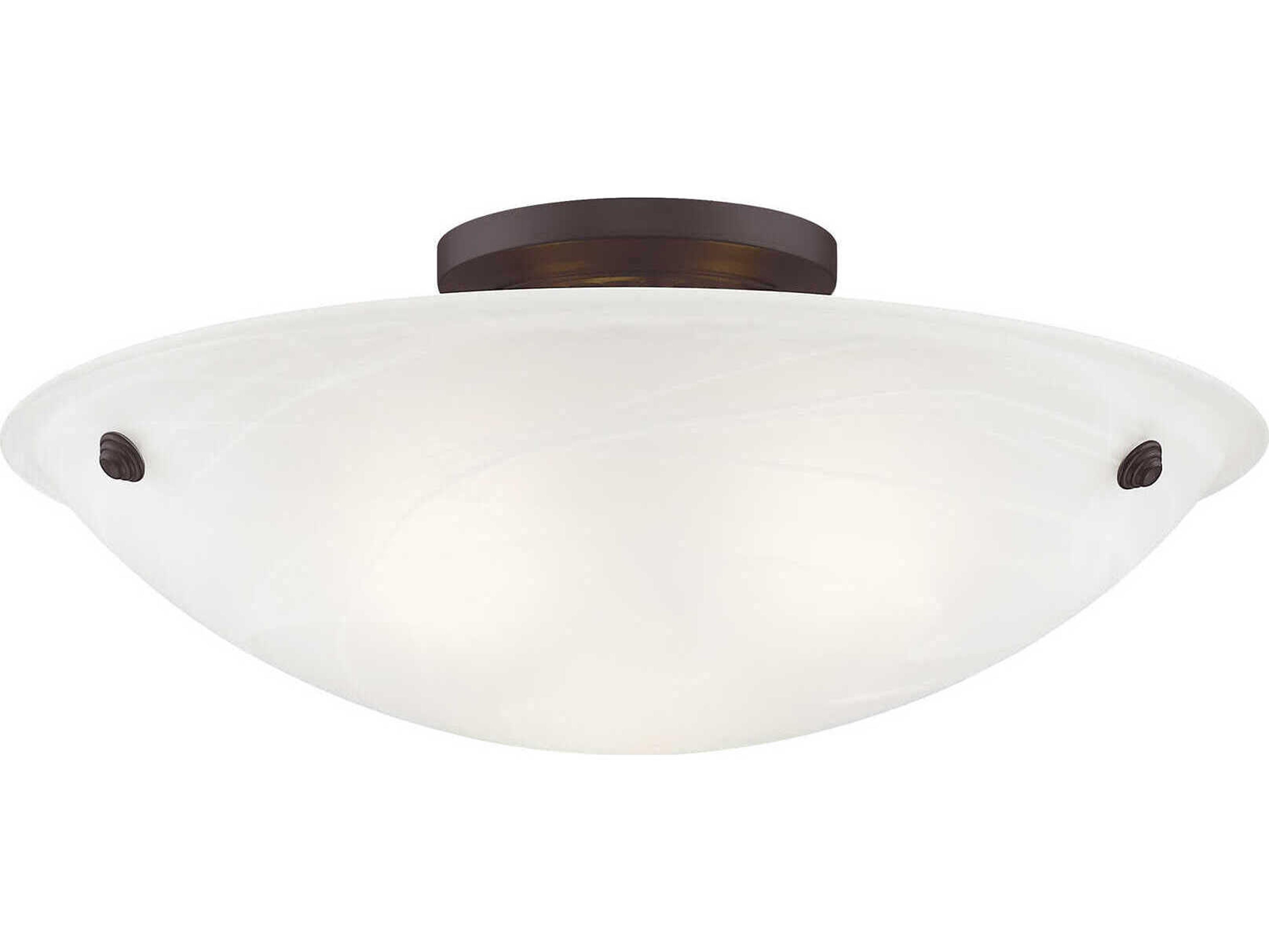 Livex Lighting Oasis 3-Light Bronze Glass Bowl Semi Flush Mount