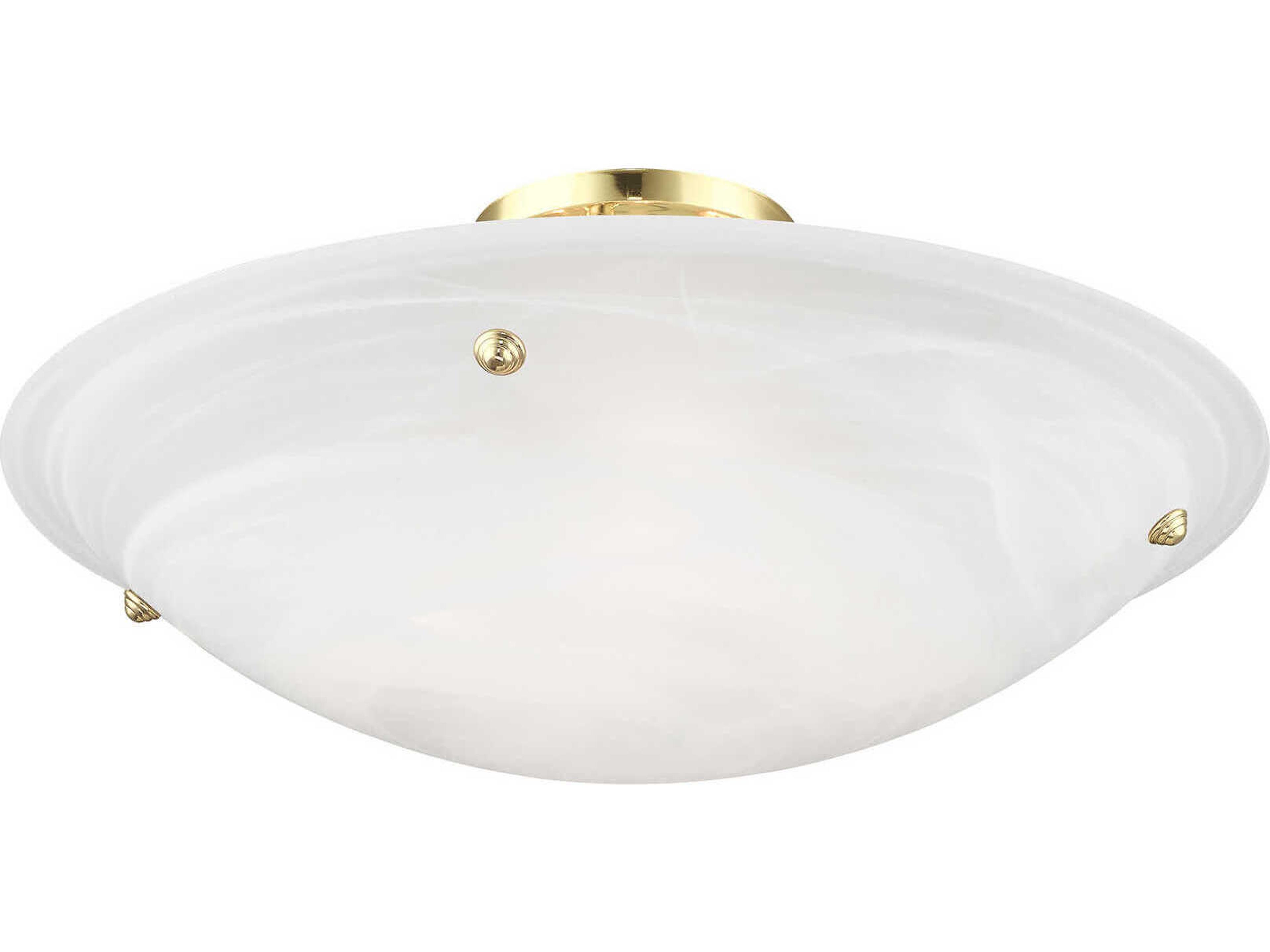 Livex Lighting Oasis 4-Light Polished Brass Glass Bowl Semi Flush Mount