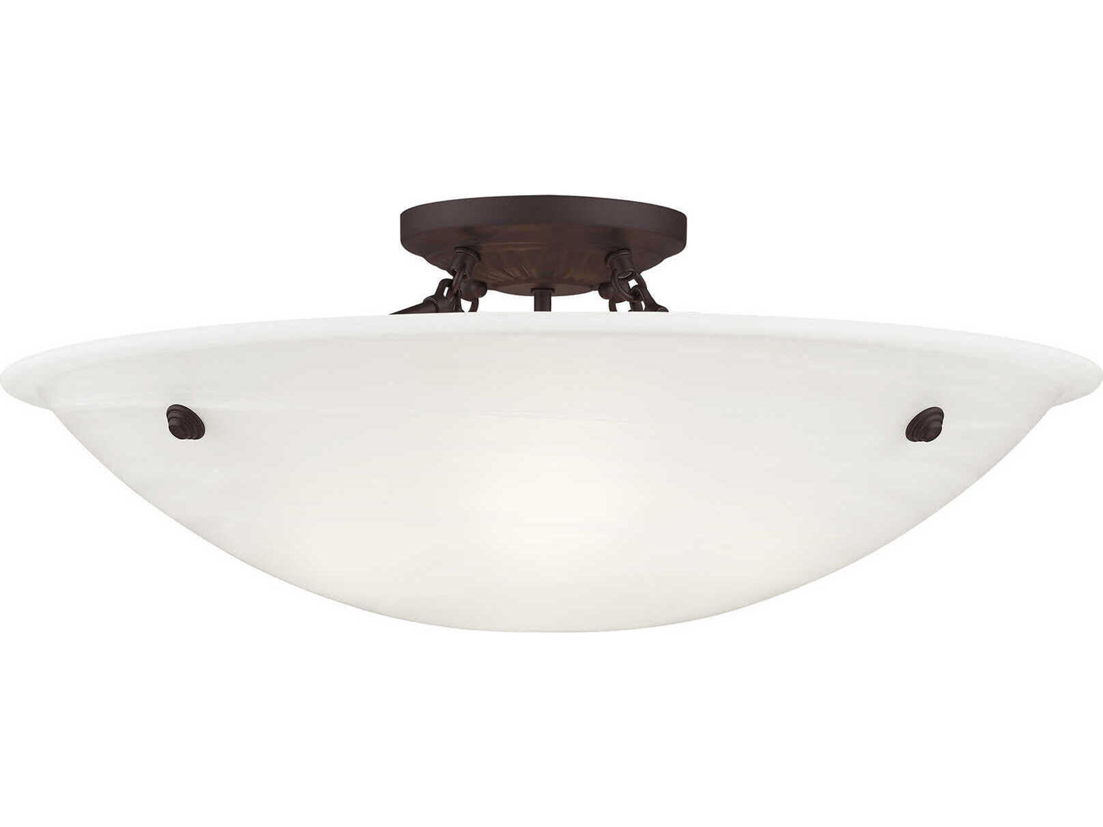Oasis 4-Light Bronze Glass Bowl Semi Flush Mount