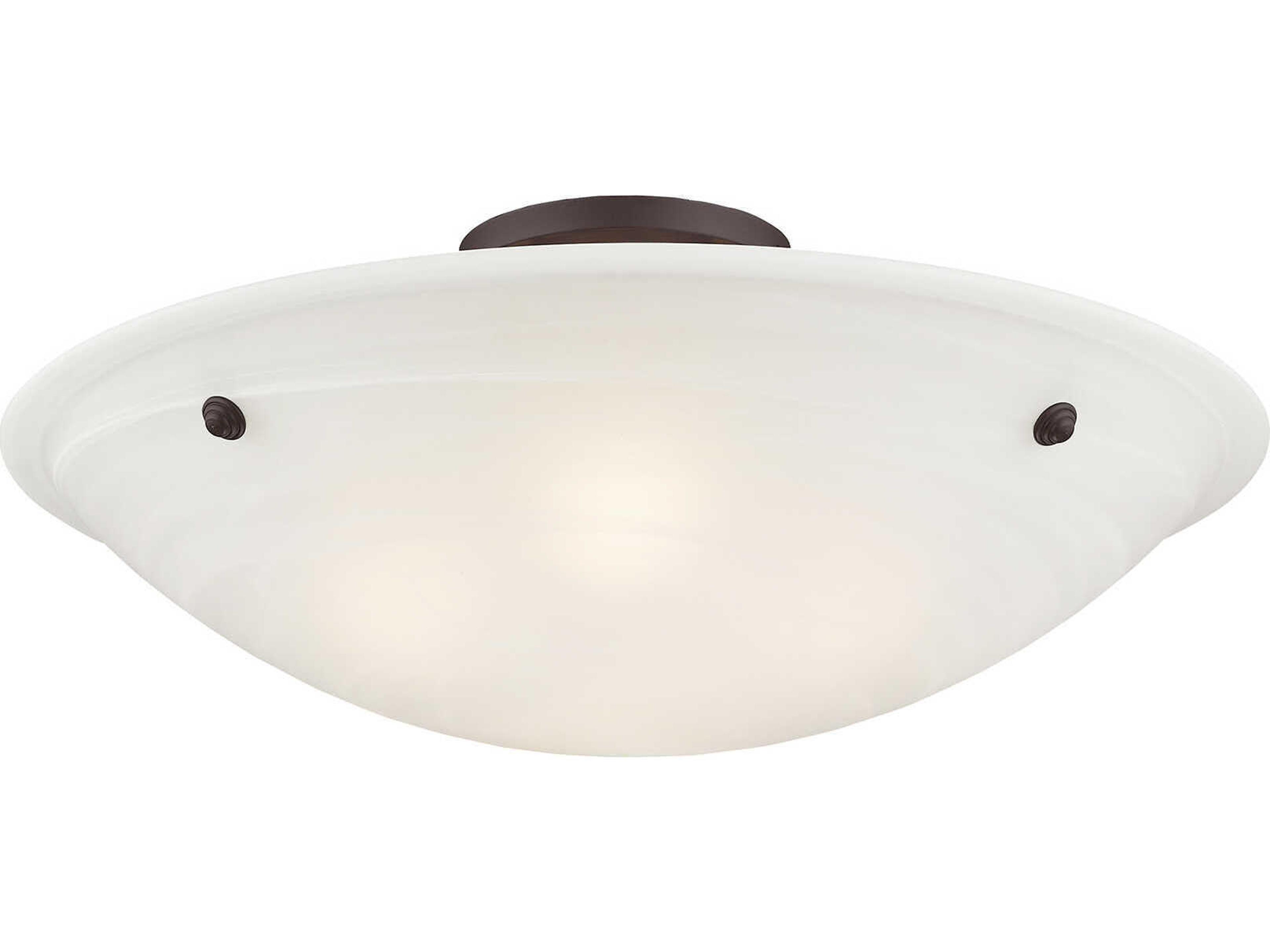 Livex Lighting Oasis 4-Light Bronze Glass Bowl Semi Flush Mount