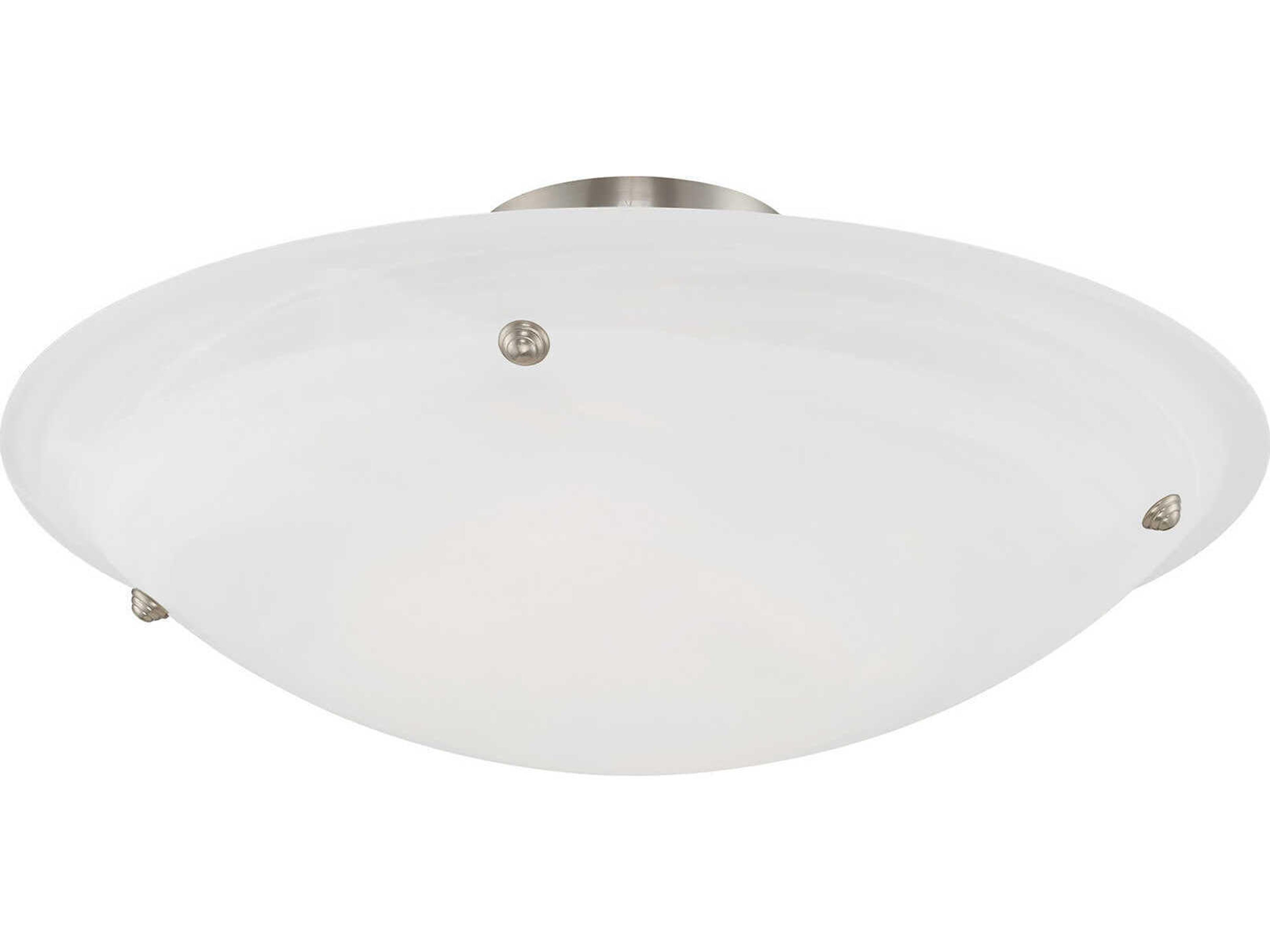 Livex Lighting Oasis 4-Light Brushed Nickel Glass Bowl Semi Flush Mount