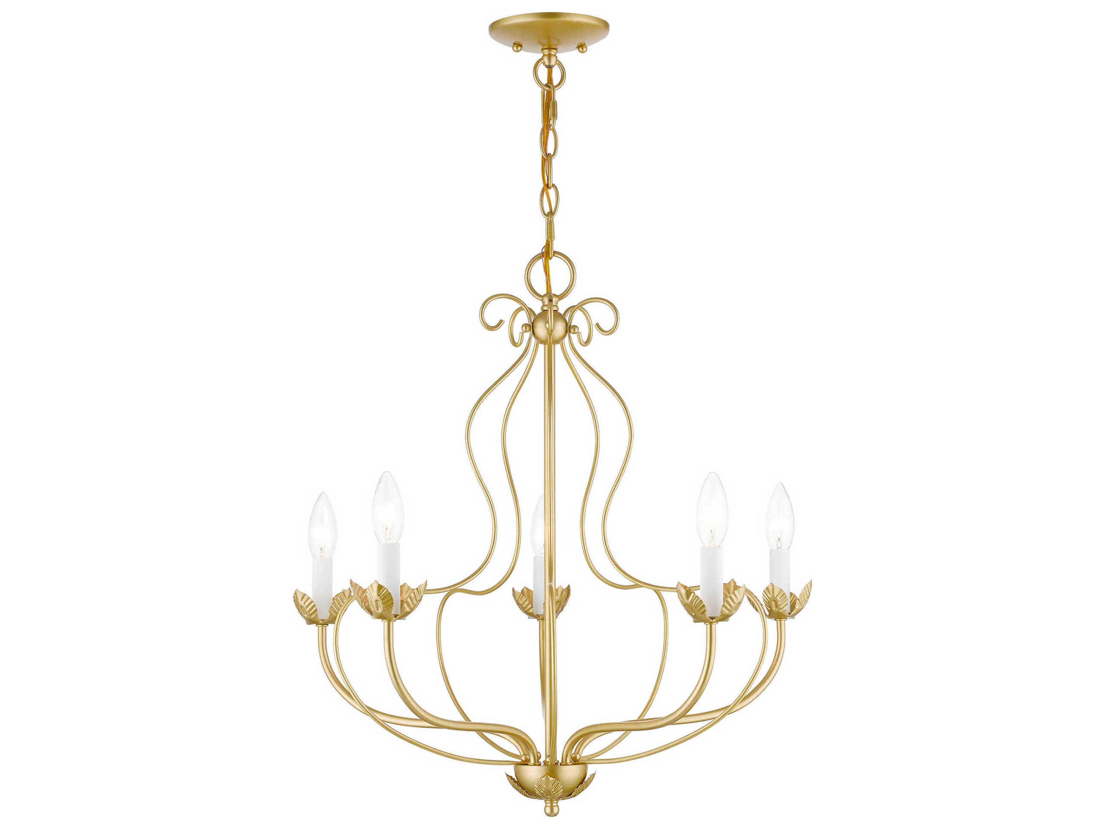 Katarina 5-Light Soft Gold Candelabra Chandelier