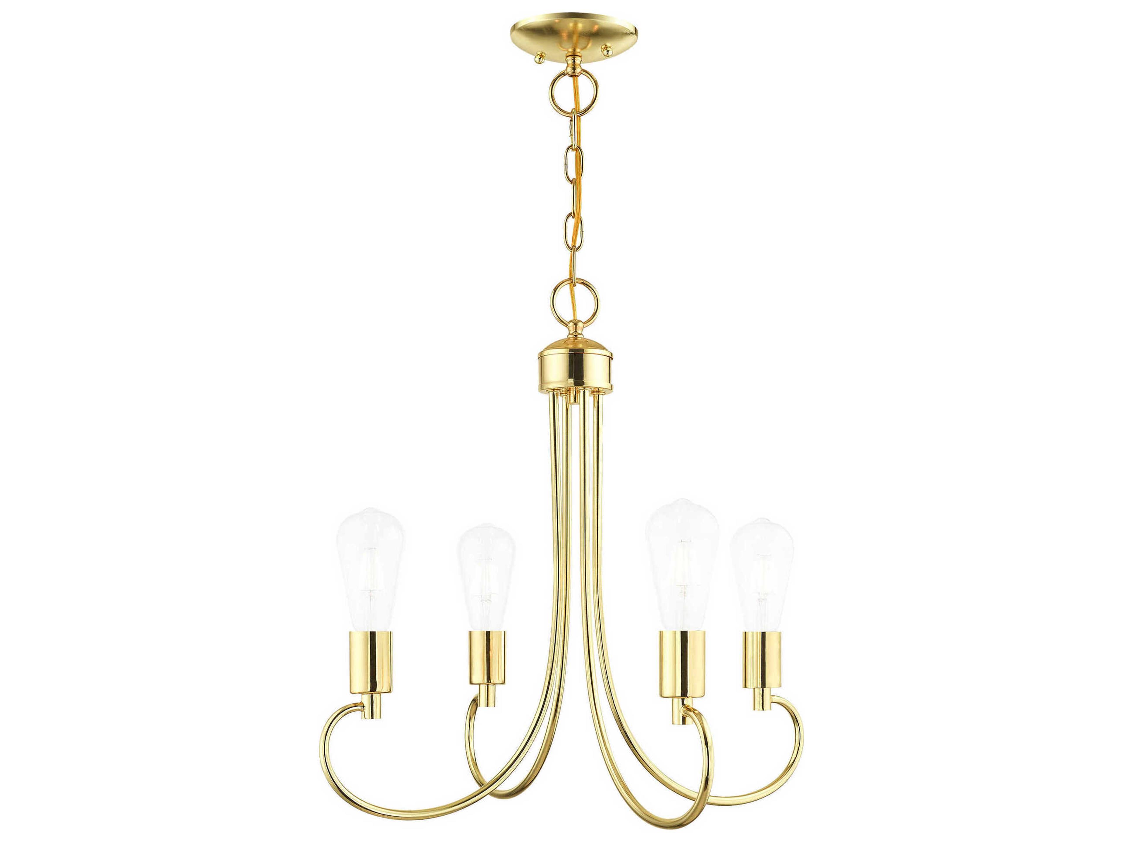 Bari 4-Light Polished Brass Chandelier