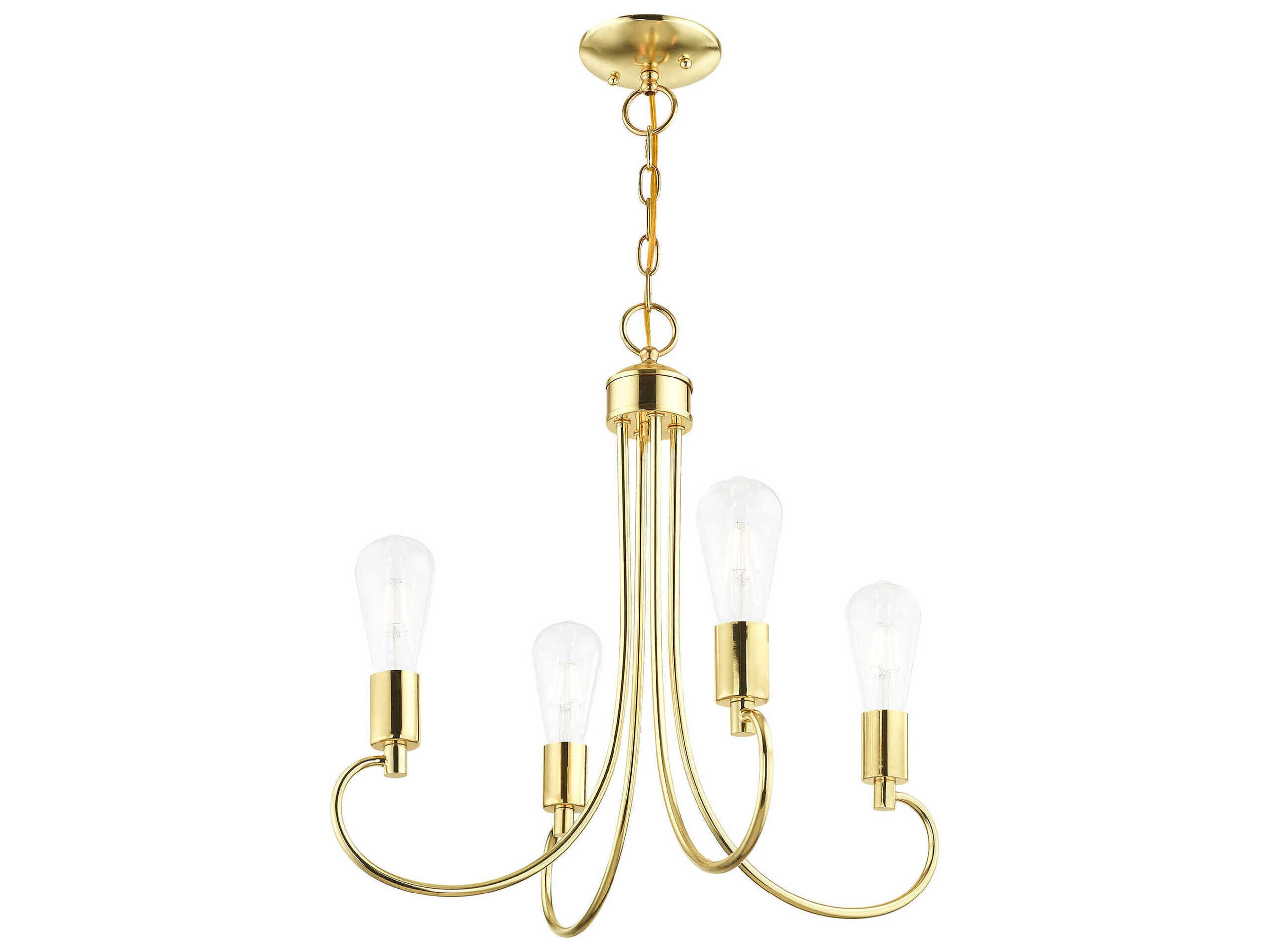 Livex Lighting Bari 4-Light Polished Brass Chandelier