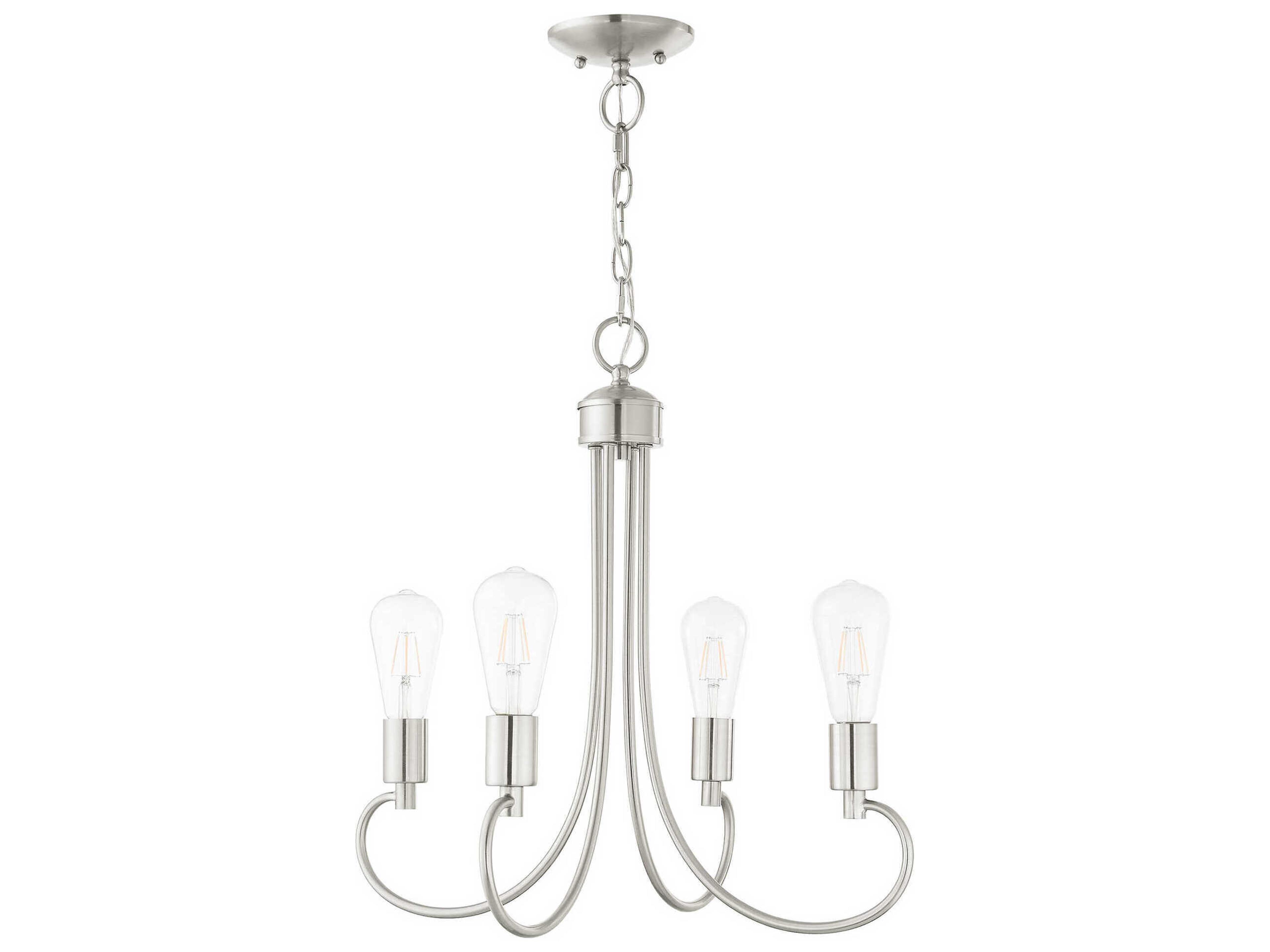 Livex Lighting Bari 4-Light Brushed Nickel Chandelier