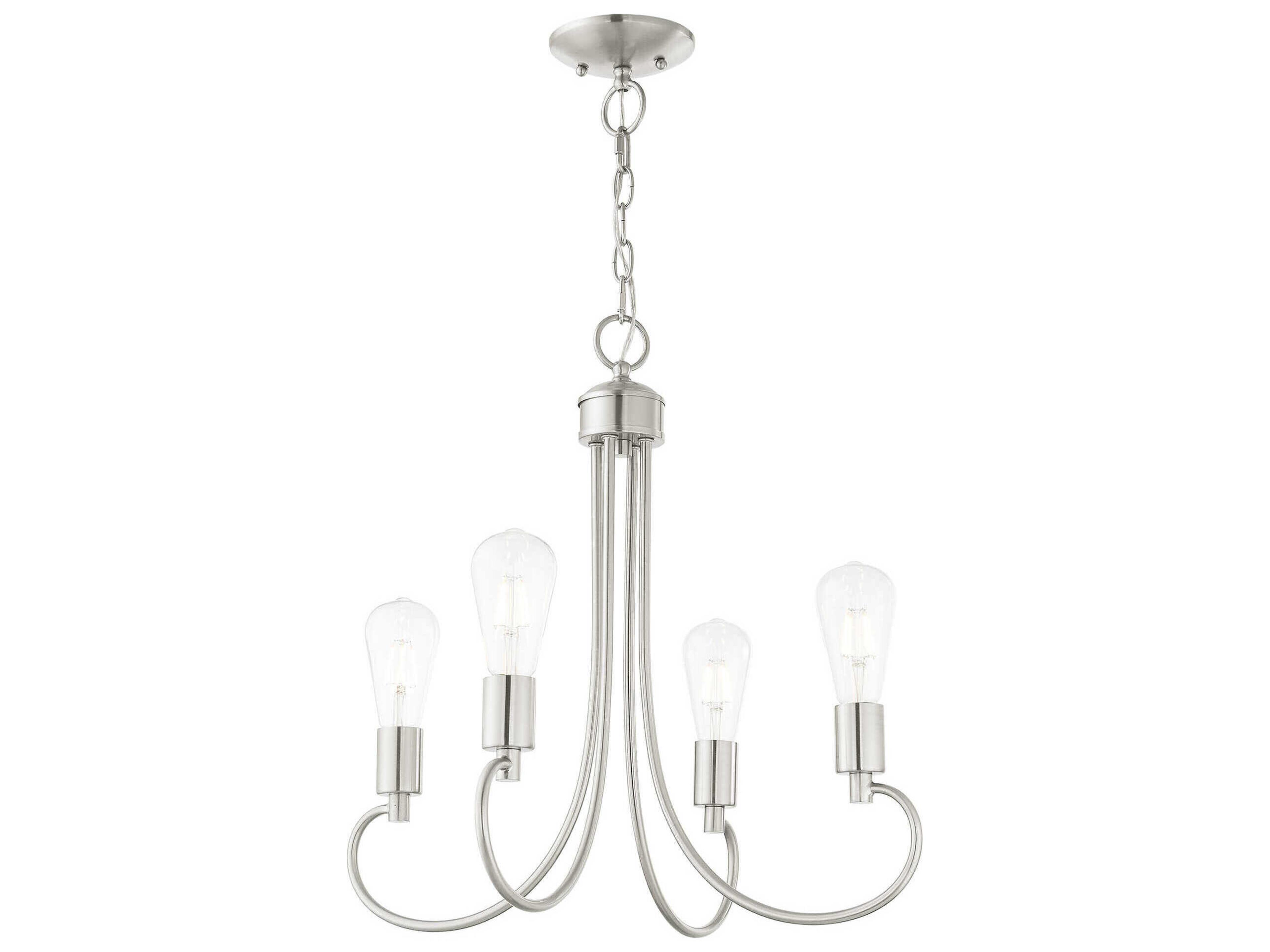 Livex Lighting Bari 4-Light Brushed Nickel Chandelier