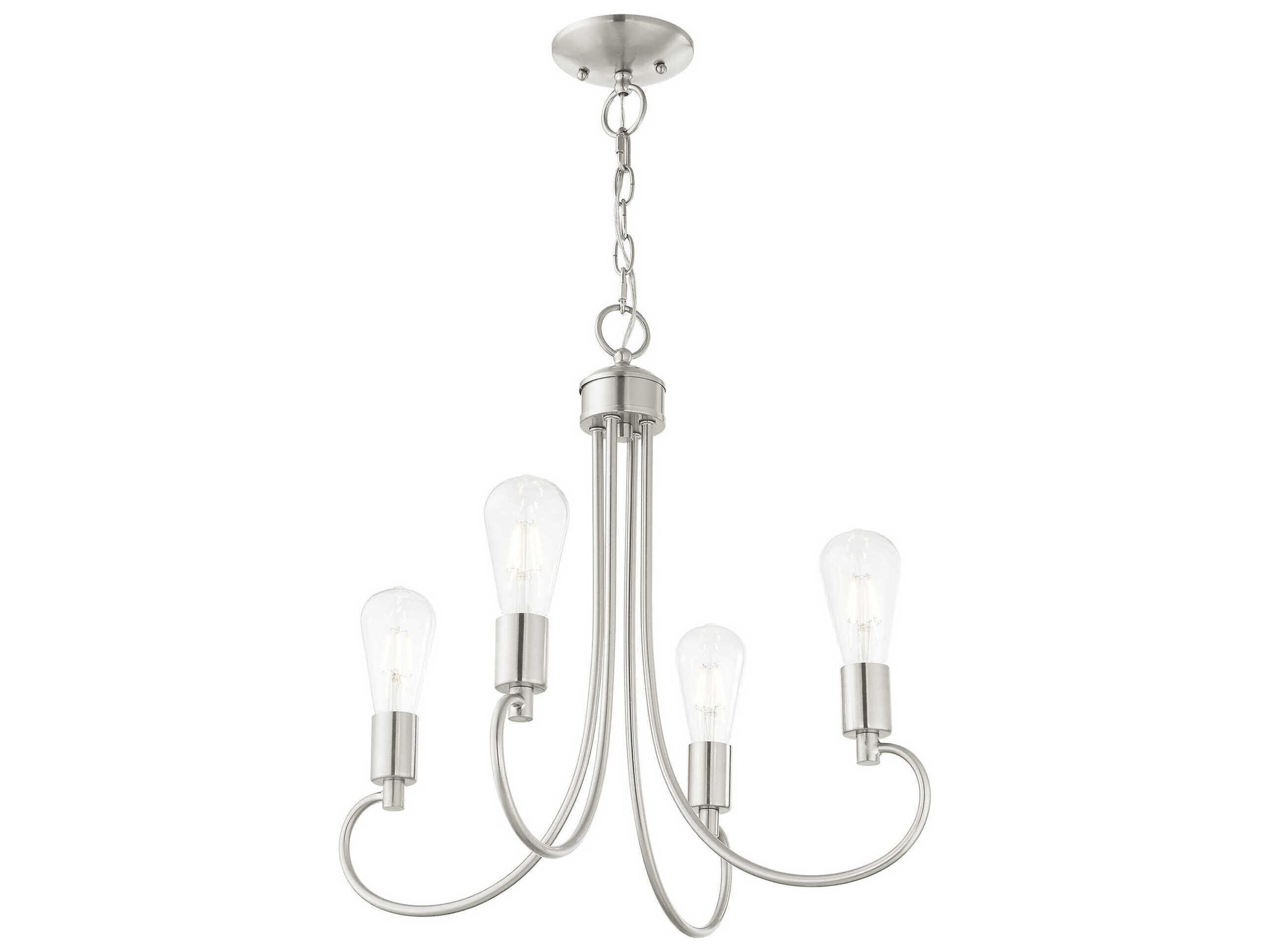 Livex Lighting Bari 4-Light Brushed Nickel Chandelier