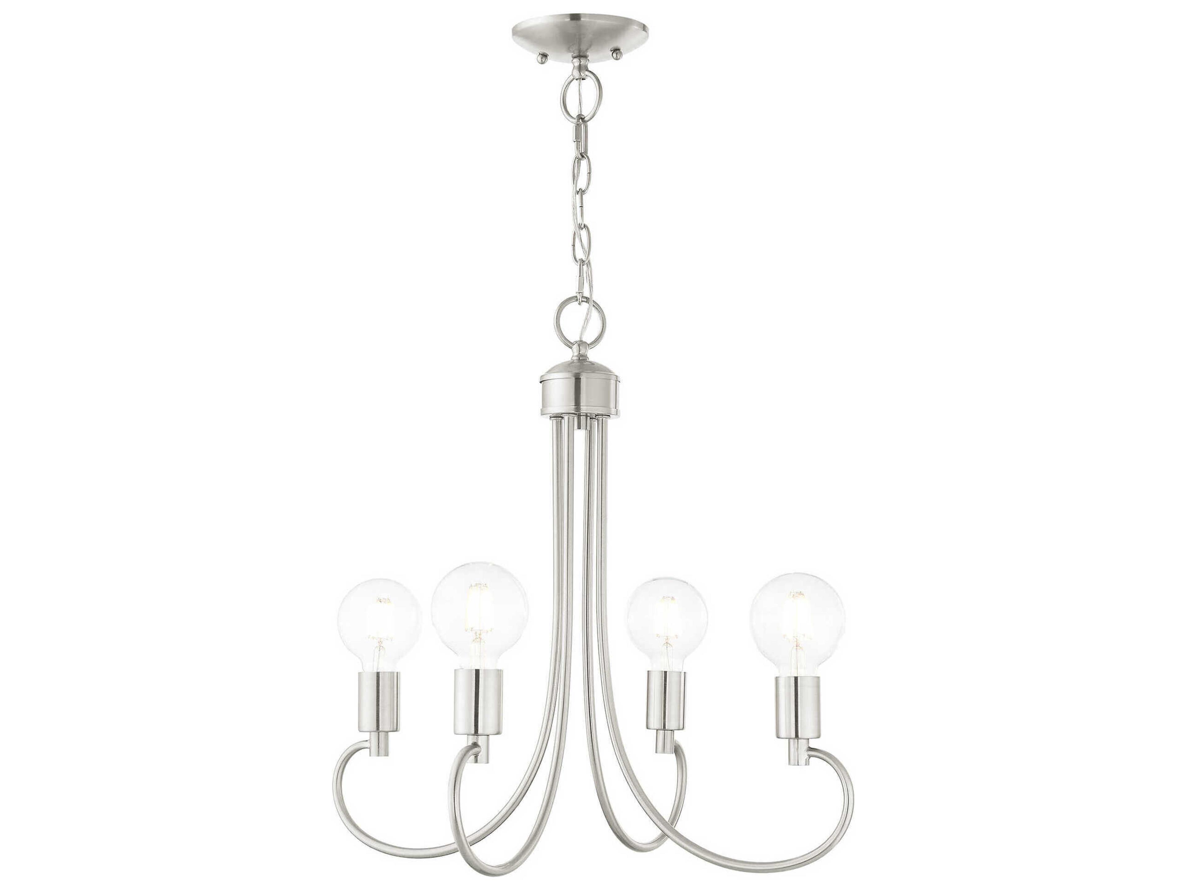 Livex Lighting Bari 4-Light Brushed Nickel Chandelier