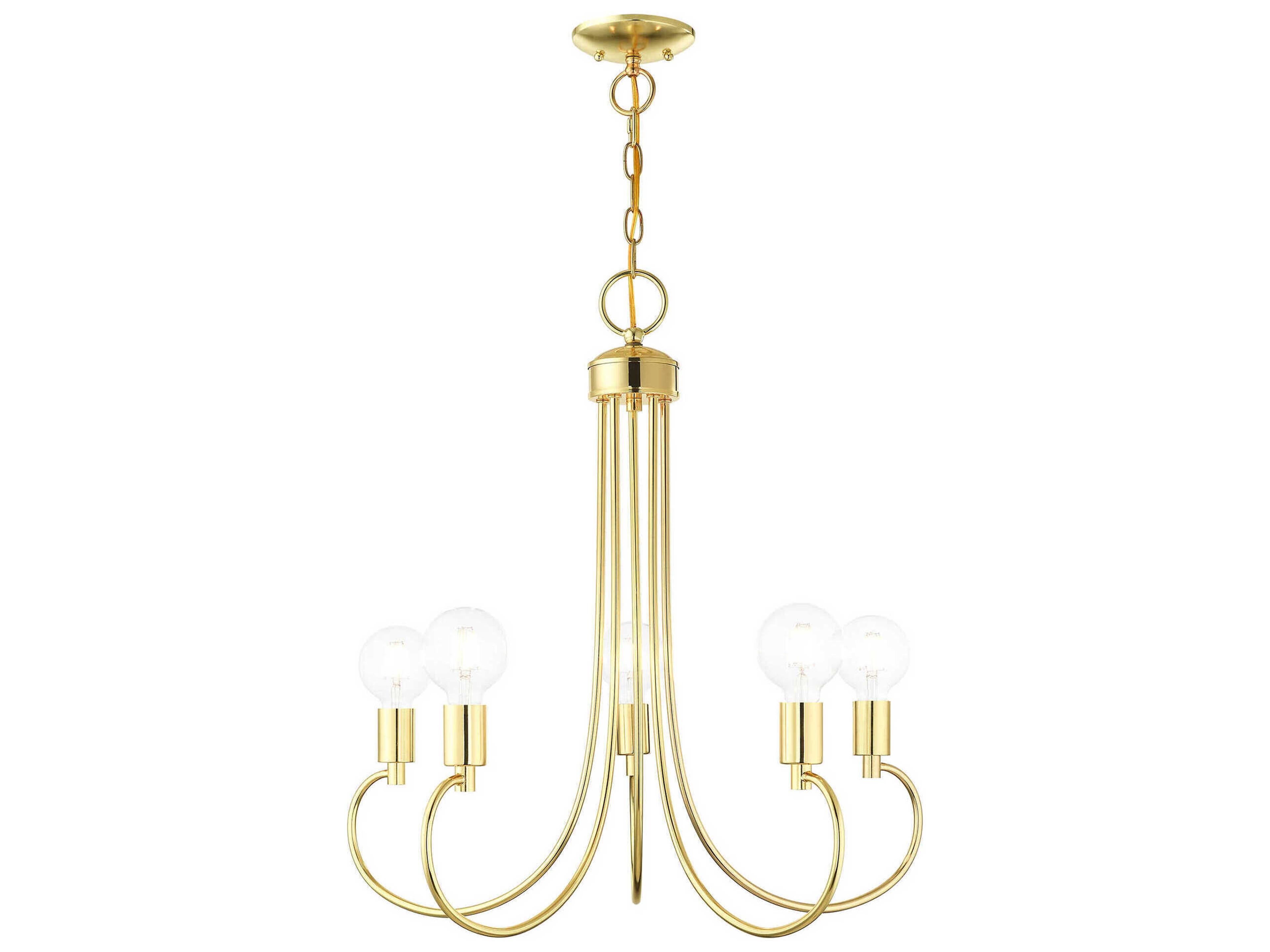 Bari 5-Light Polished Brass Chandelier