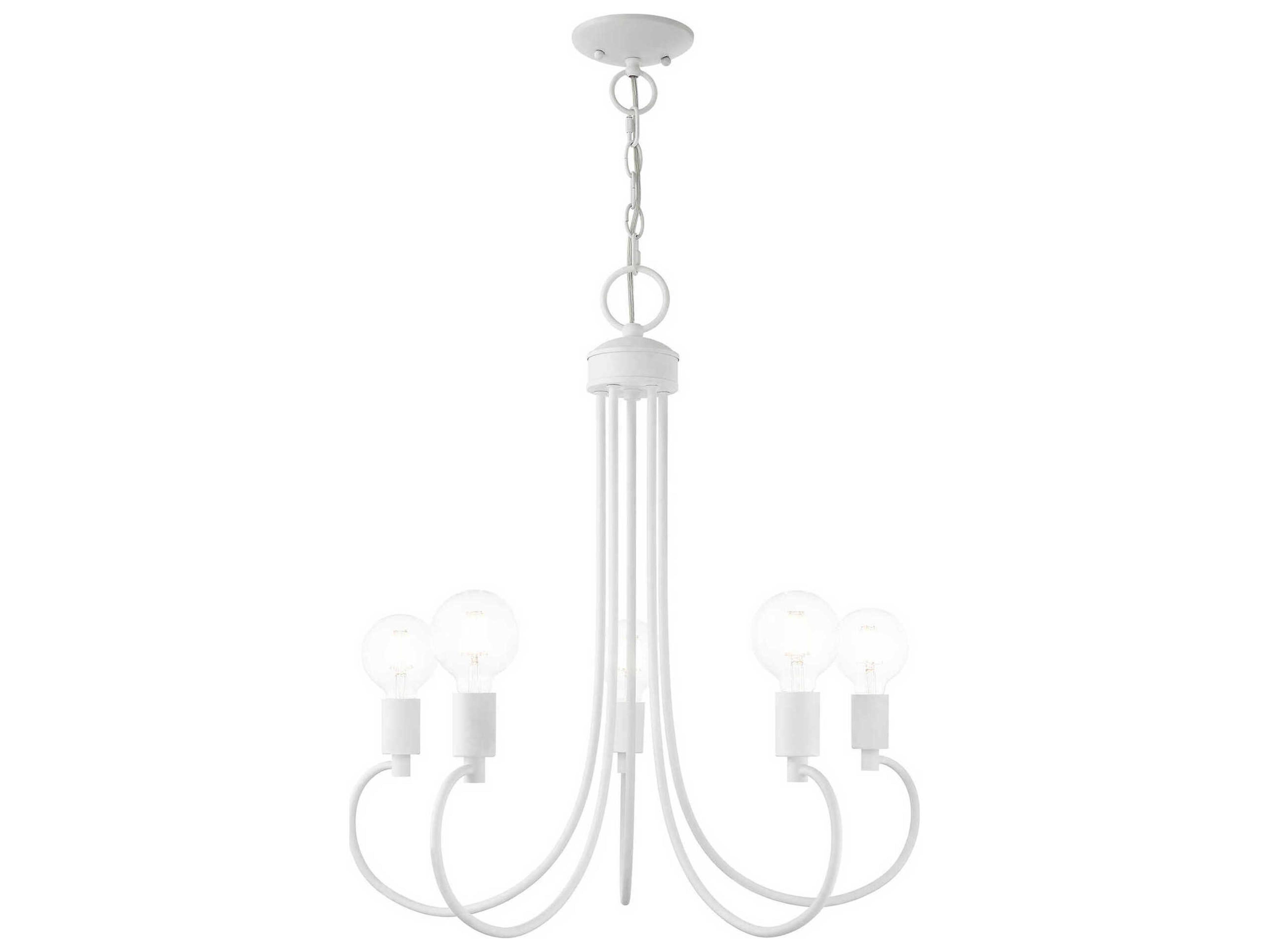 Bari 5-Light White Chandelier