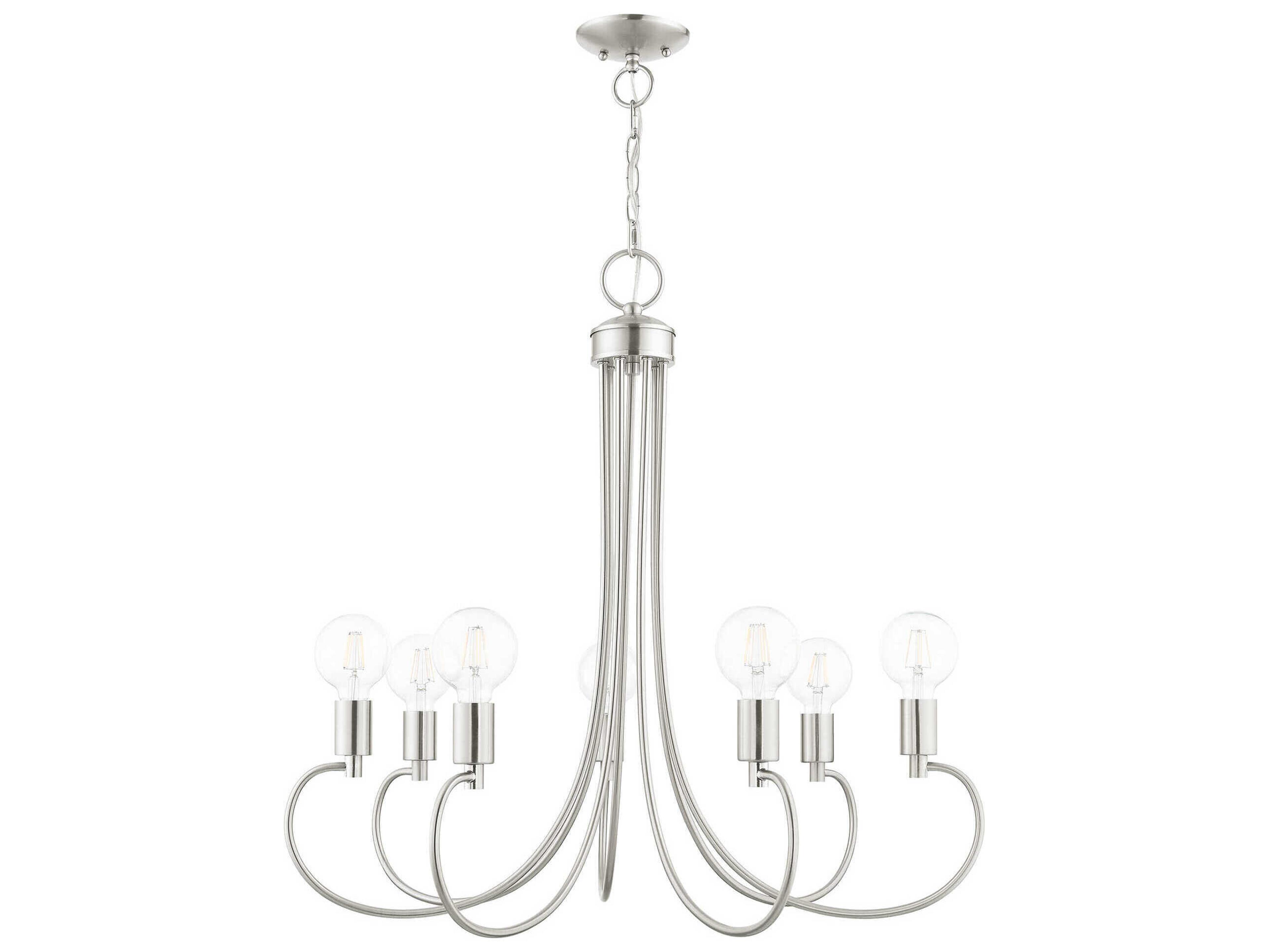 Livex Lighting Bari 7-Light Brushed Nickel Chandelier