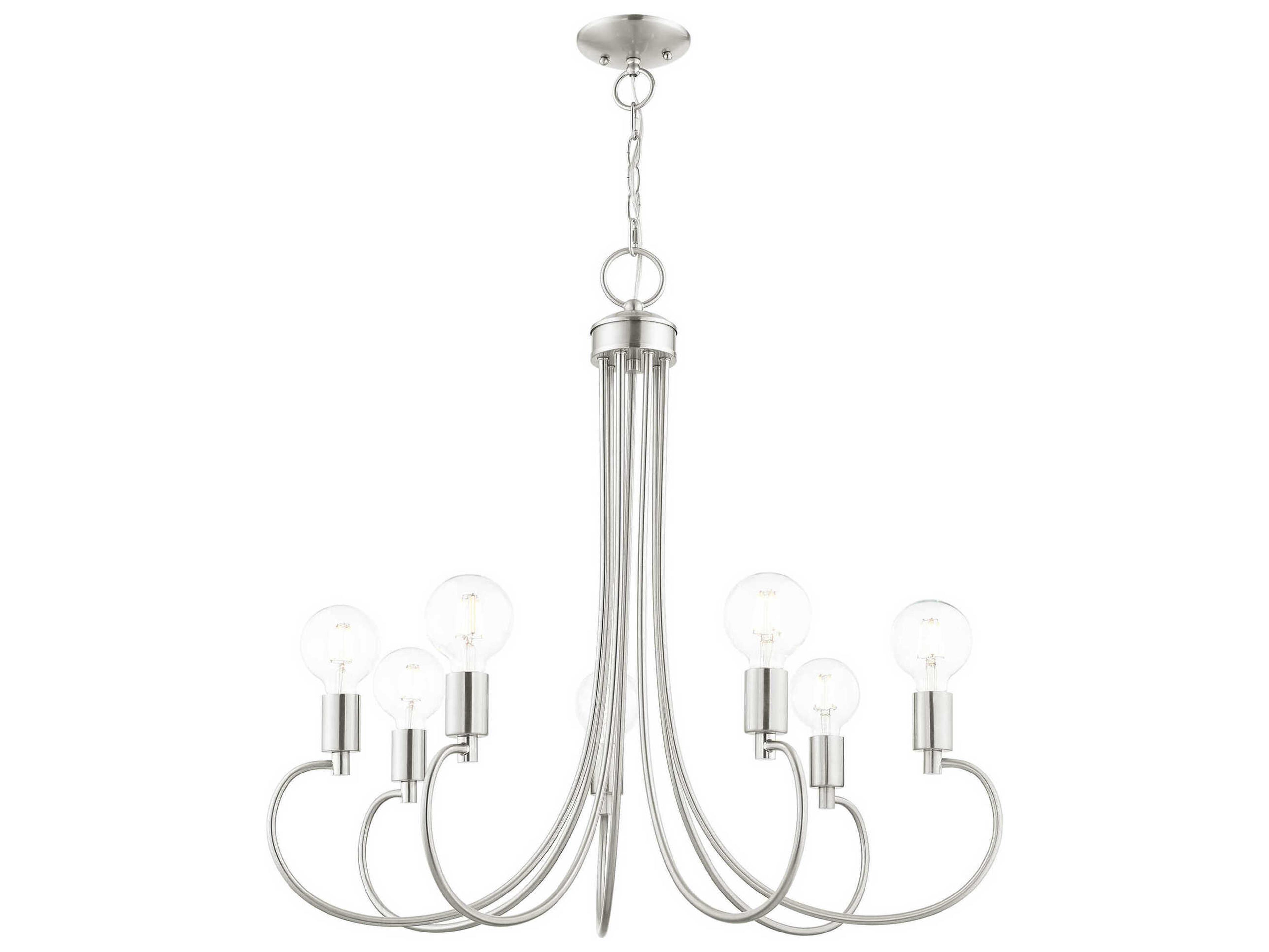 Livex Lighting Bari 7-Light Brushed Nickel Chandelier