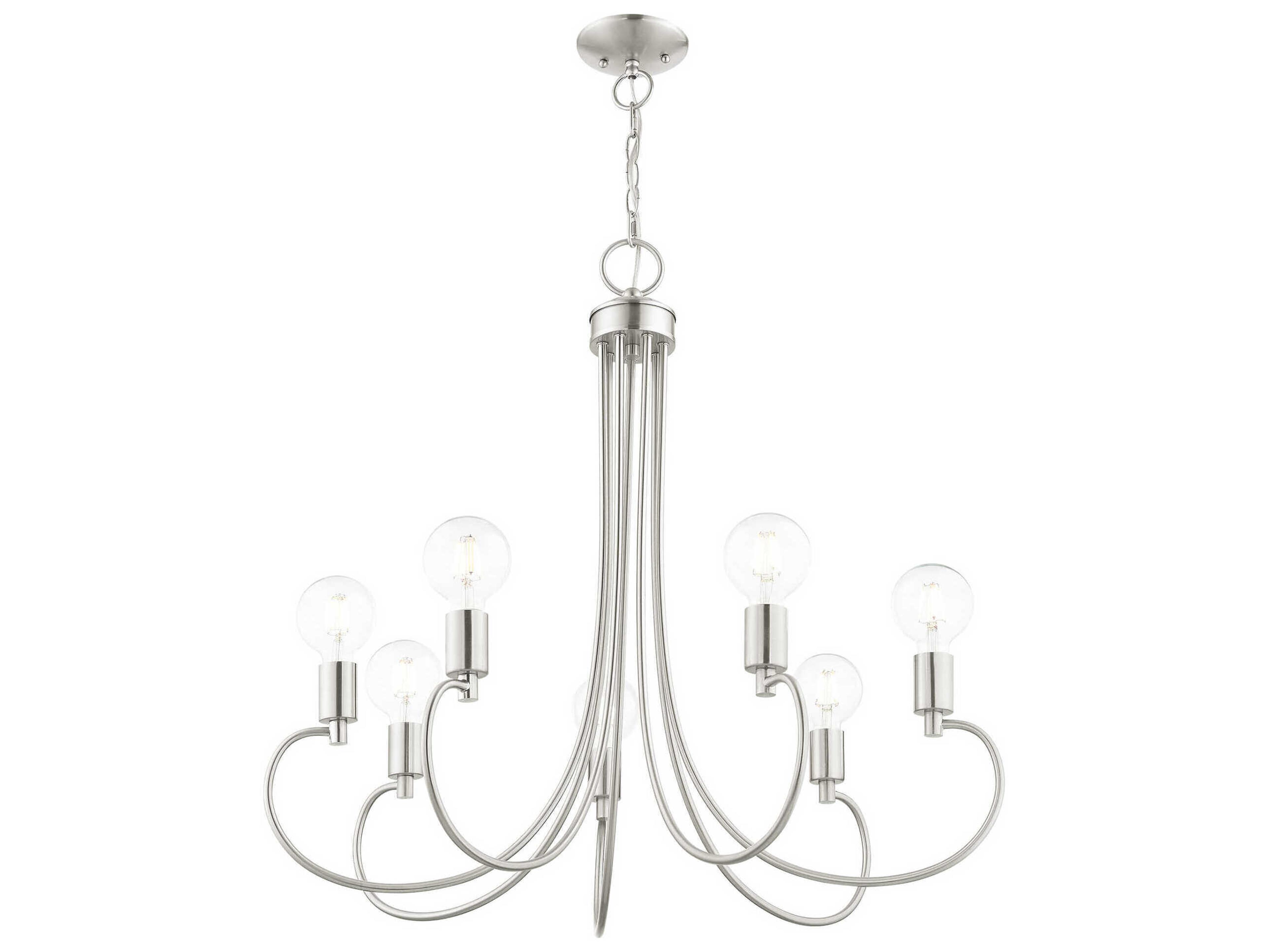 Livex Lighting Bari 7-Light Brushed Nickel Chandelier