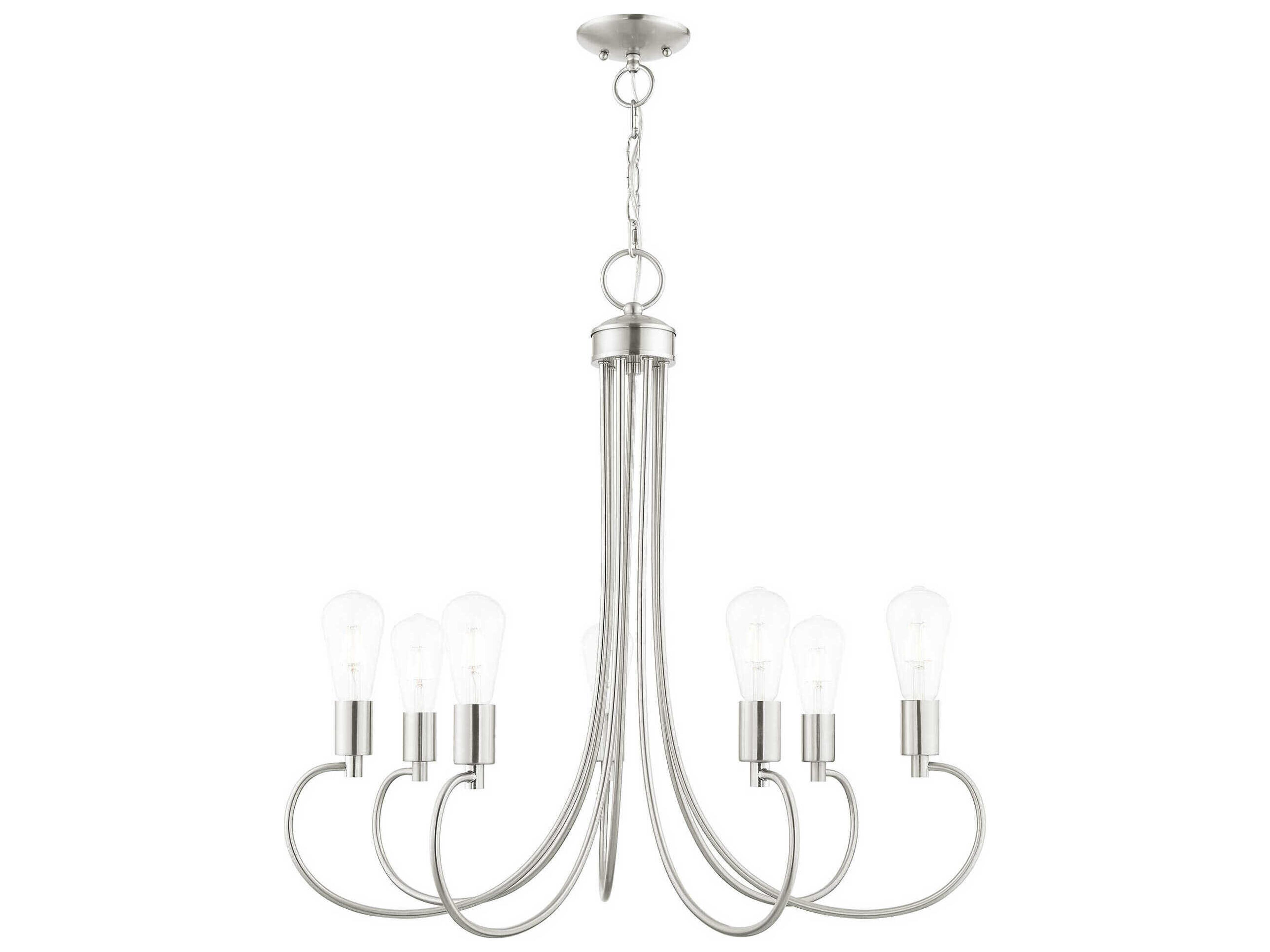 Livex Lighting Bari 7-Light Brushed Nickel Chandelier