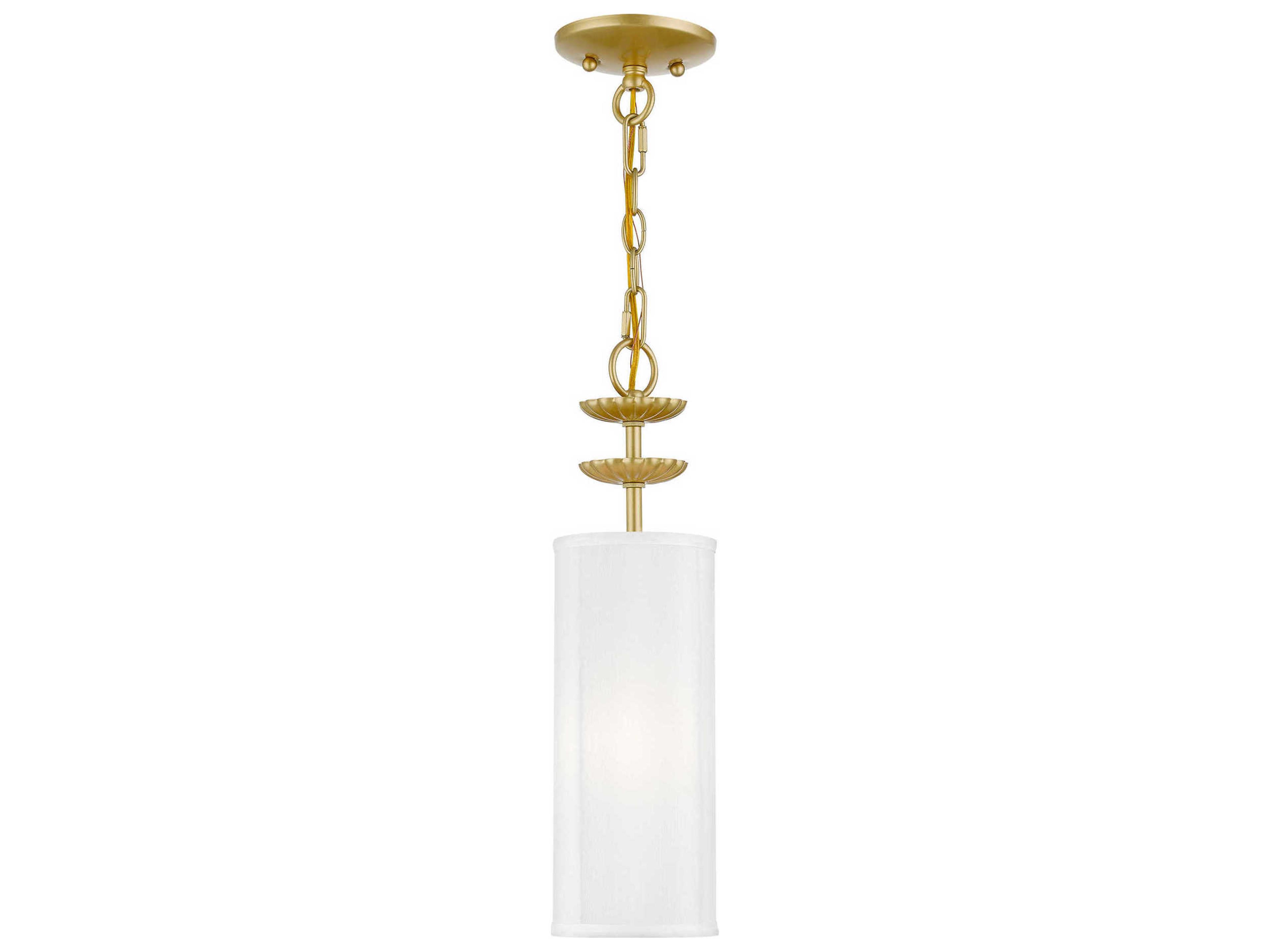 Brookdale 1-Light Soft Gold Steel Cylinder Mini Pendant