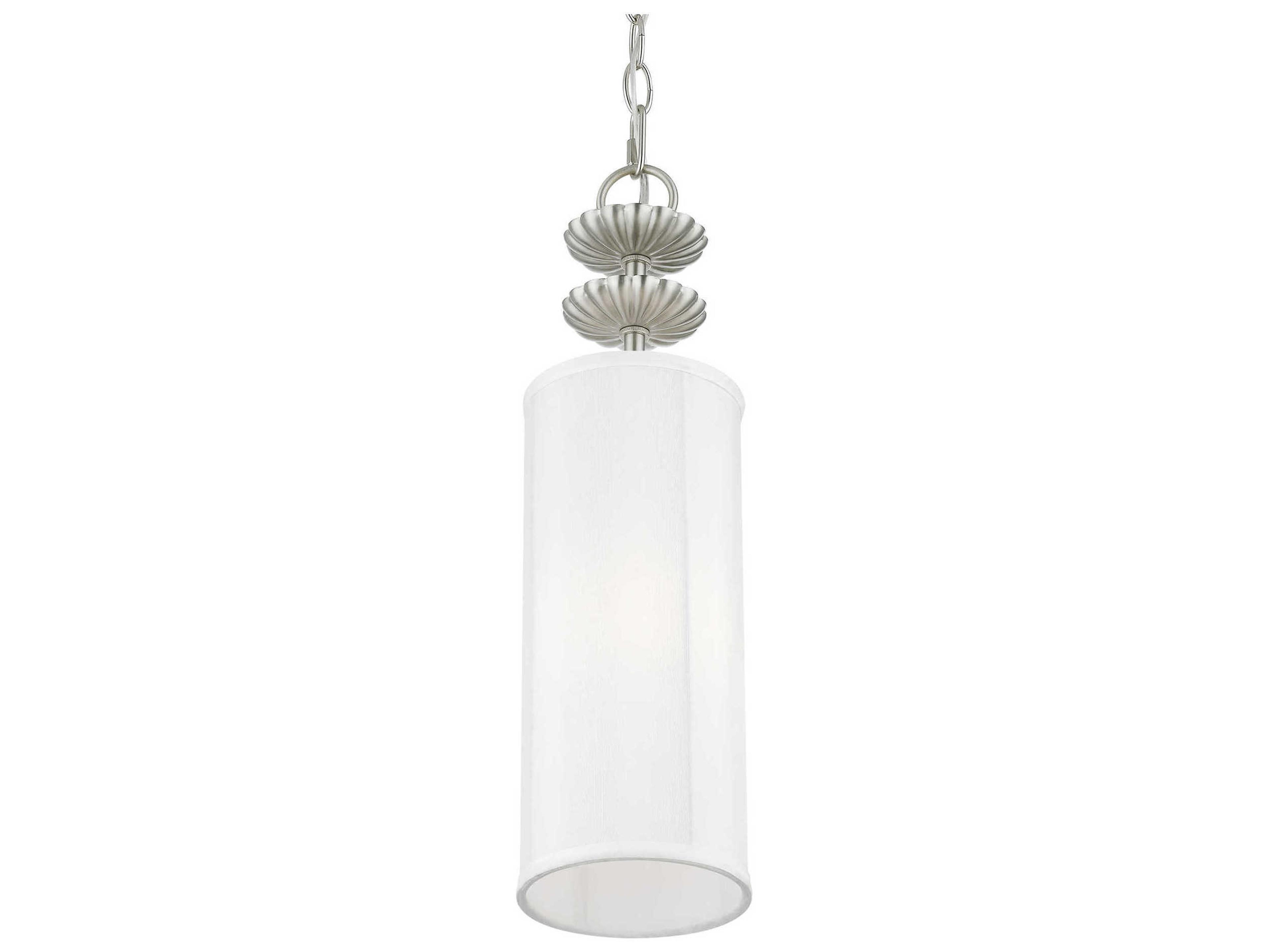 Livex Lighting Brookdale 1-Light Brushed Nickel Cylinder Mini Pendant
