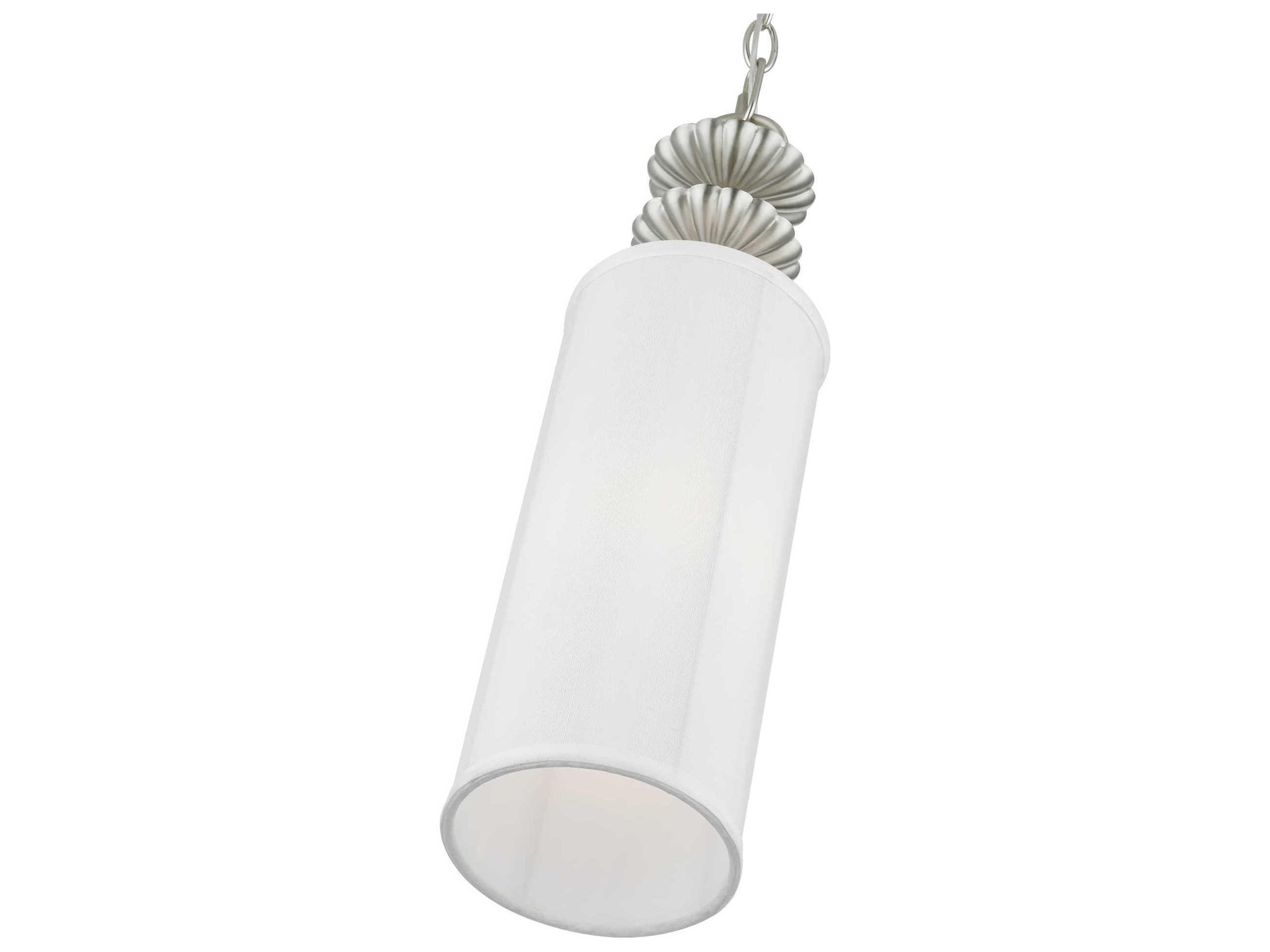 Livex Lighting Brookdale 1-Light Brushed Nickel Cylinder Mini Pendant