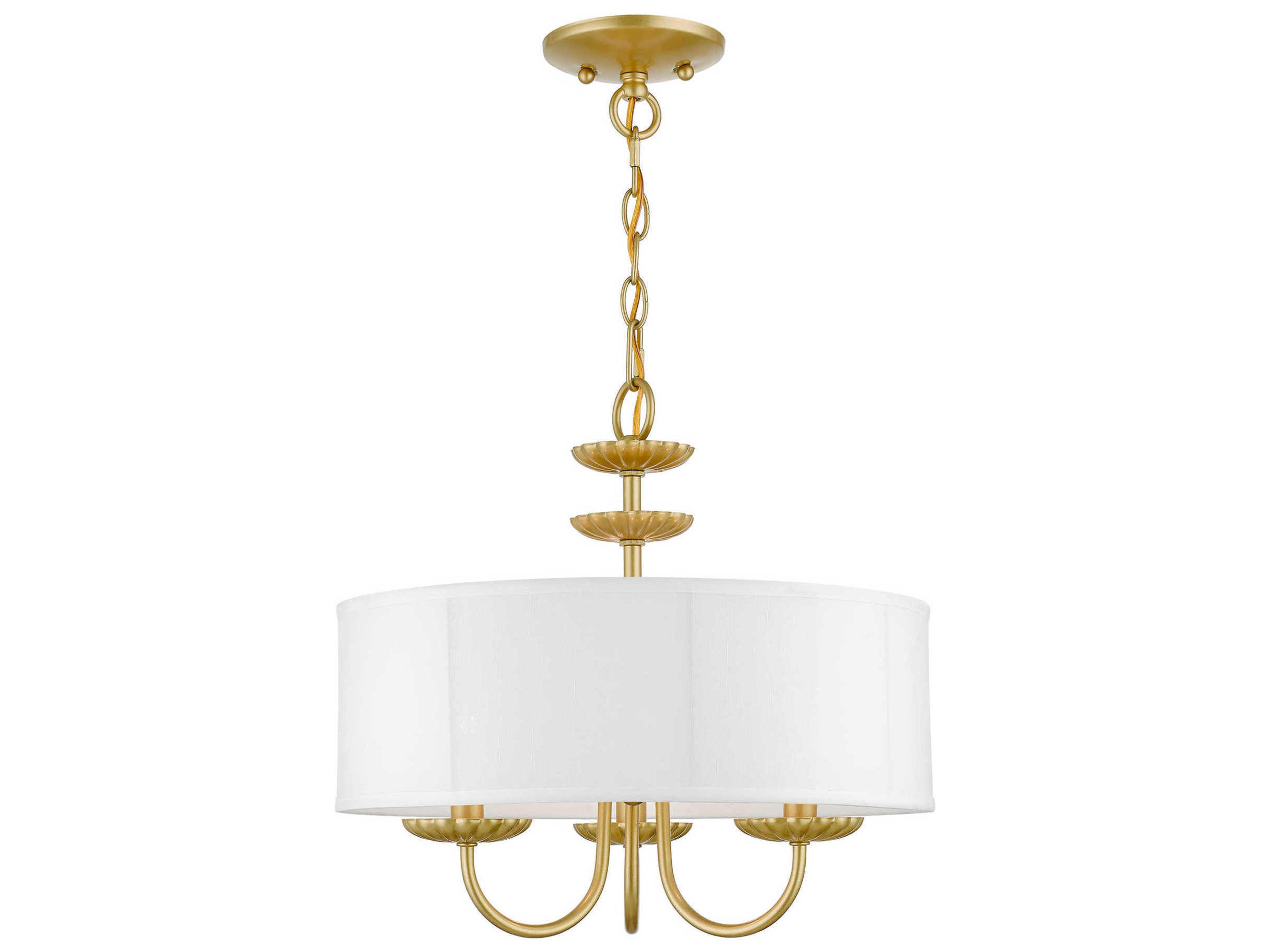 Brookdale 3-Light Soft Gold Drum Chandelier