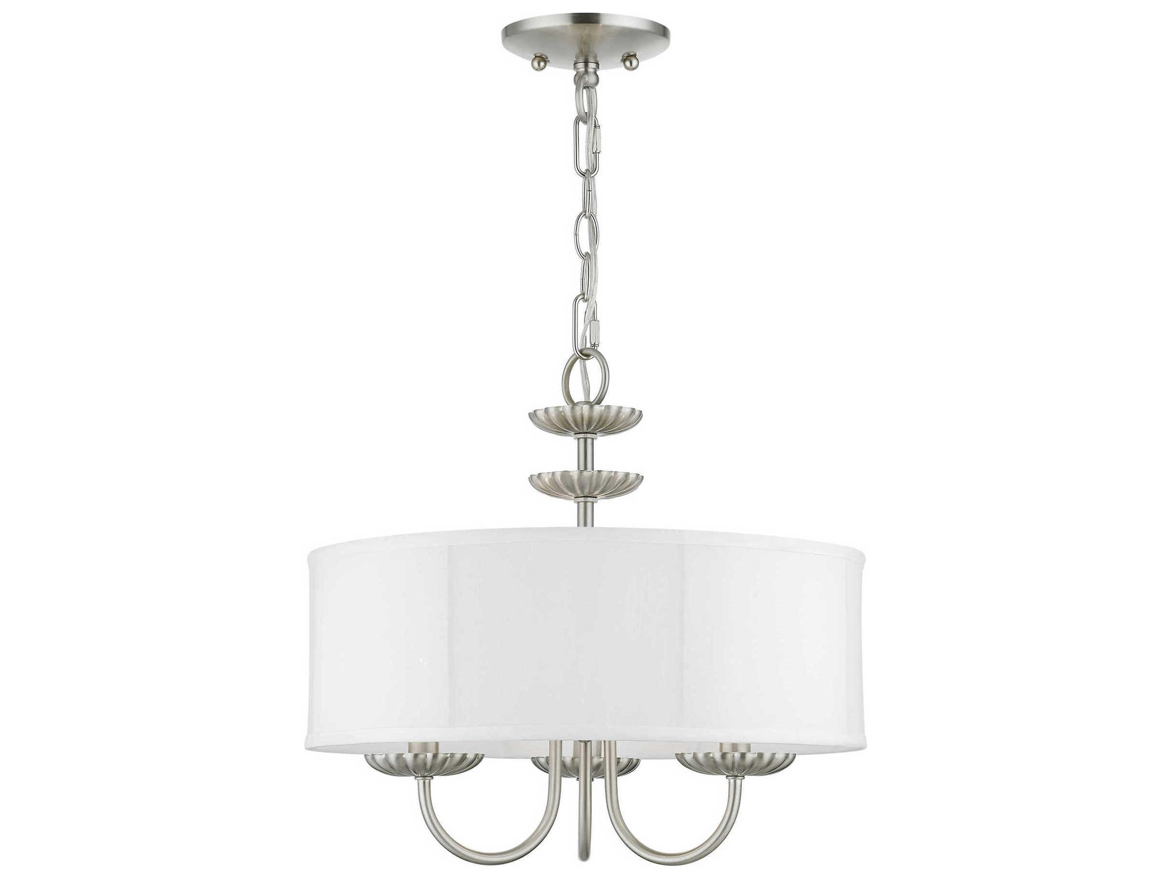 Brookdale 3-Light Brushed Nickel Drum Chandelier