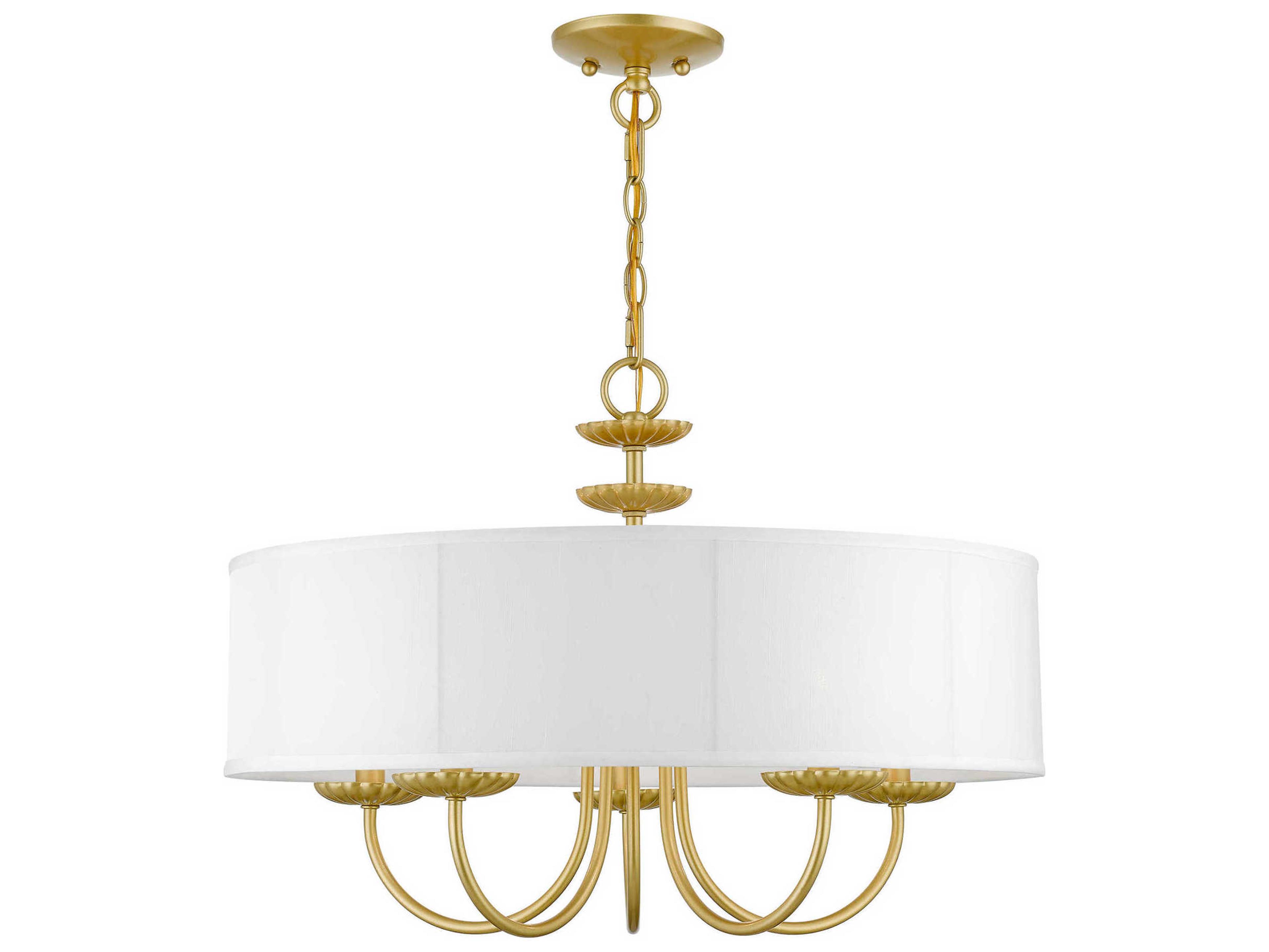 Brookdale 5-Light Soft Gold Drum Chandelier
