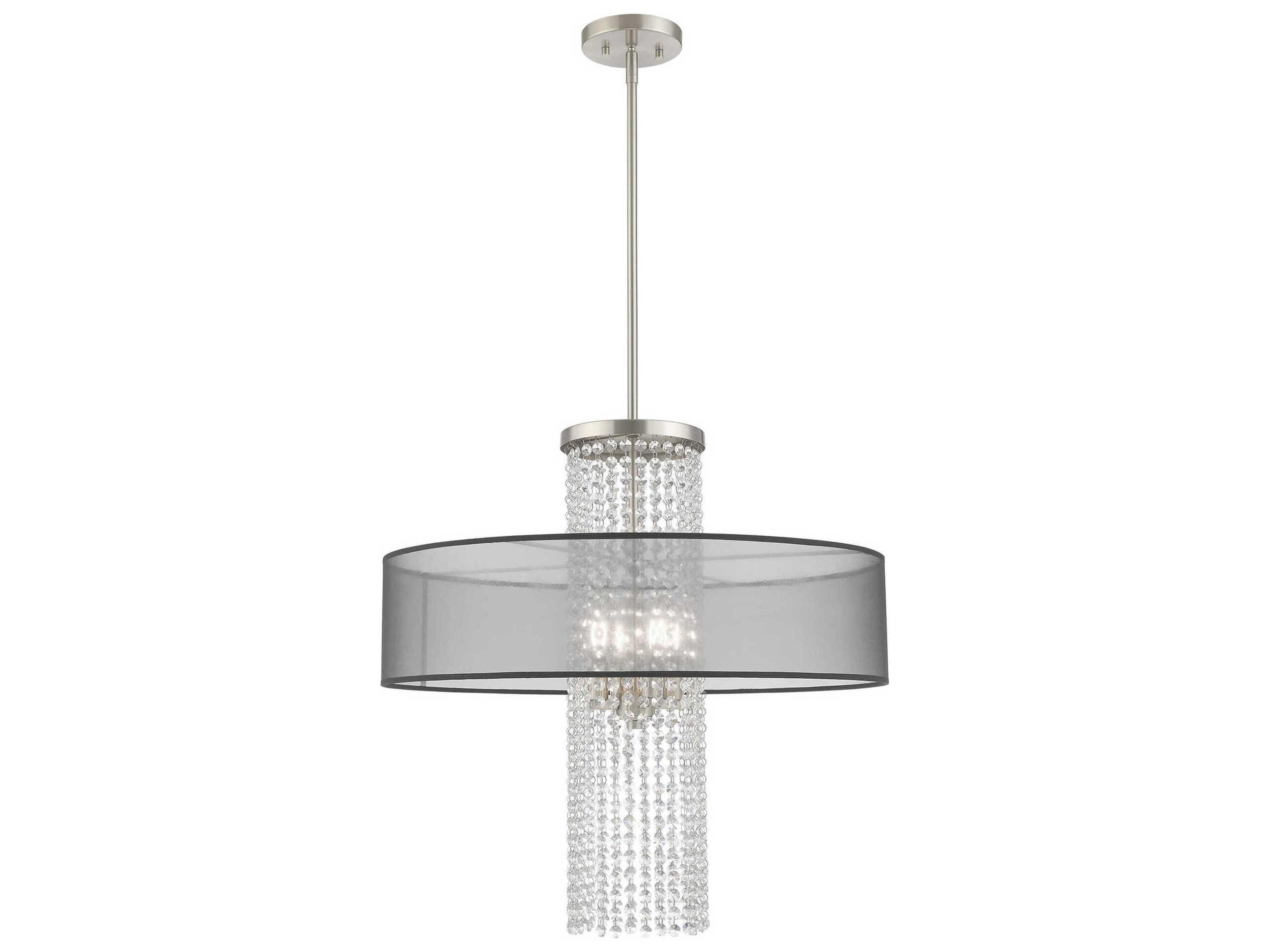 Bella Vista 4-Light Brushed Nickel Crystal Chandelier