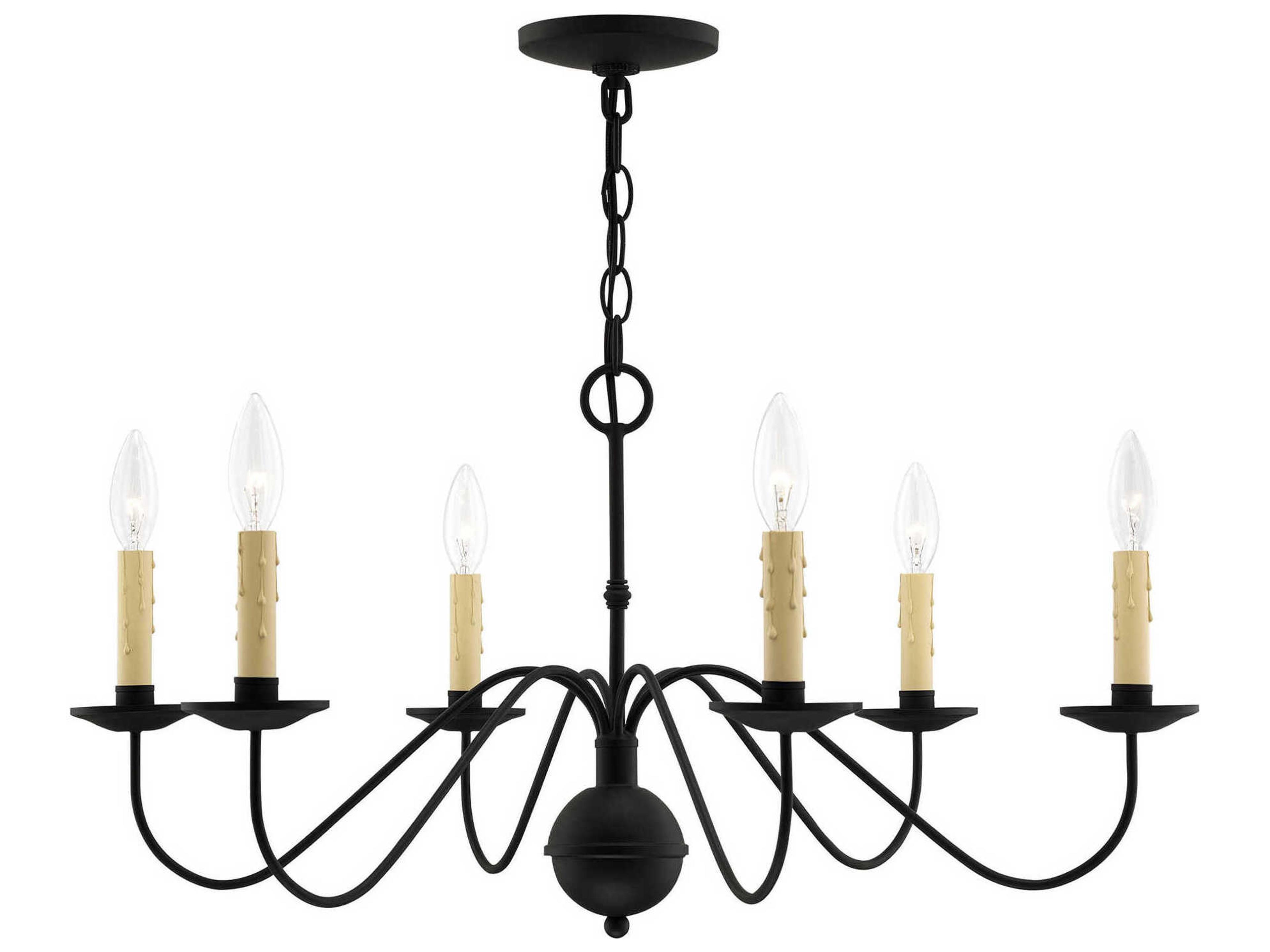 Heritage 6-Light Black Candelabra Chandelier