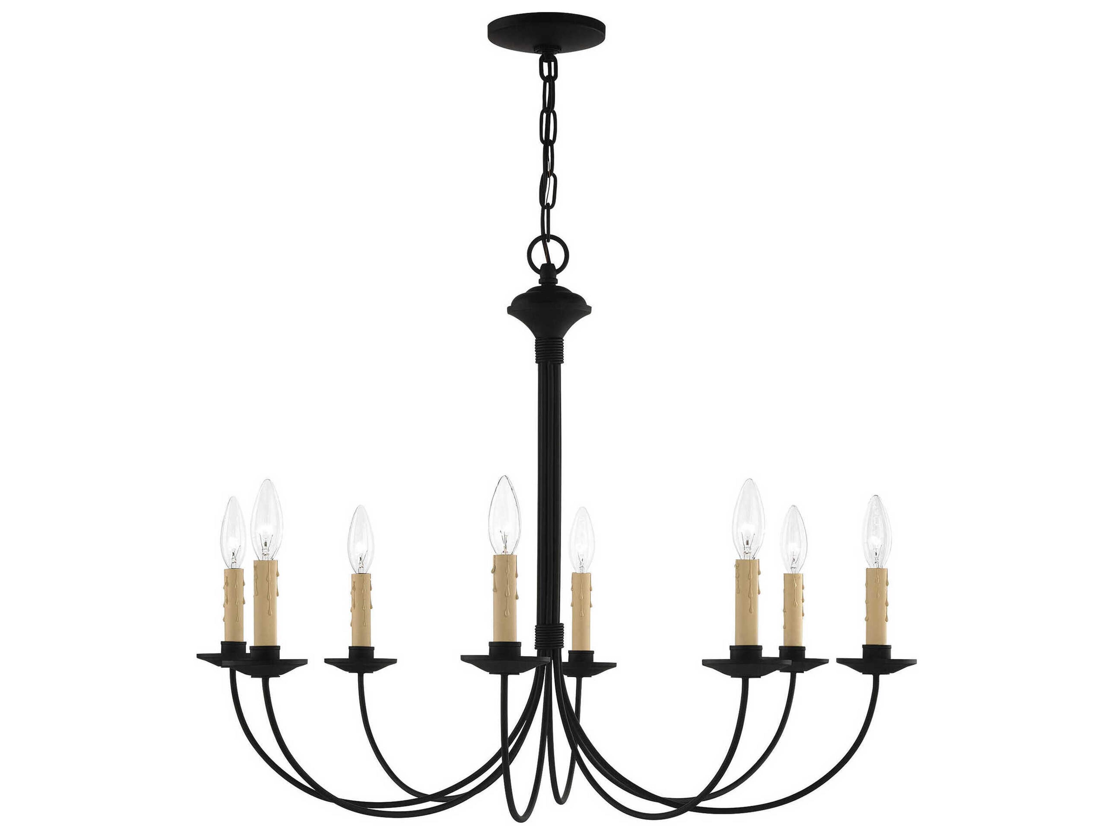 Heritage 8-Light Black Candelabra Chandelier