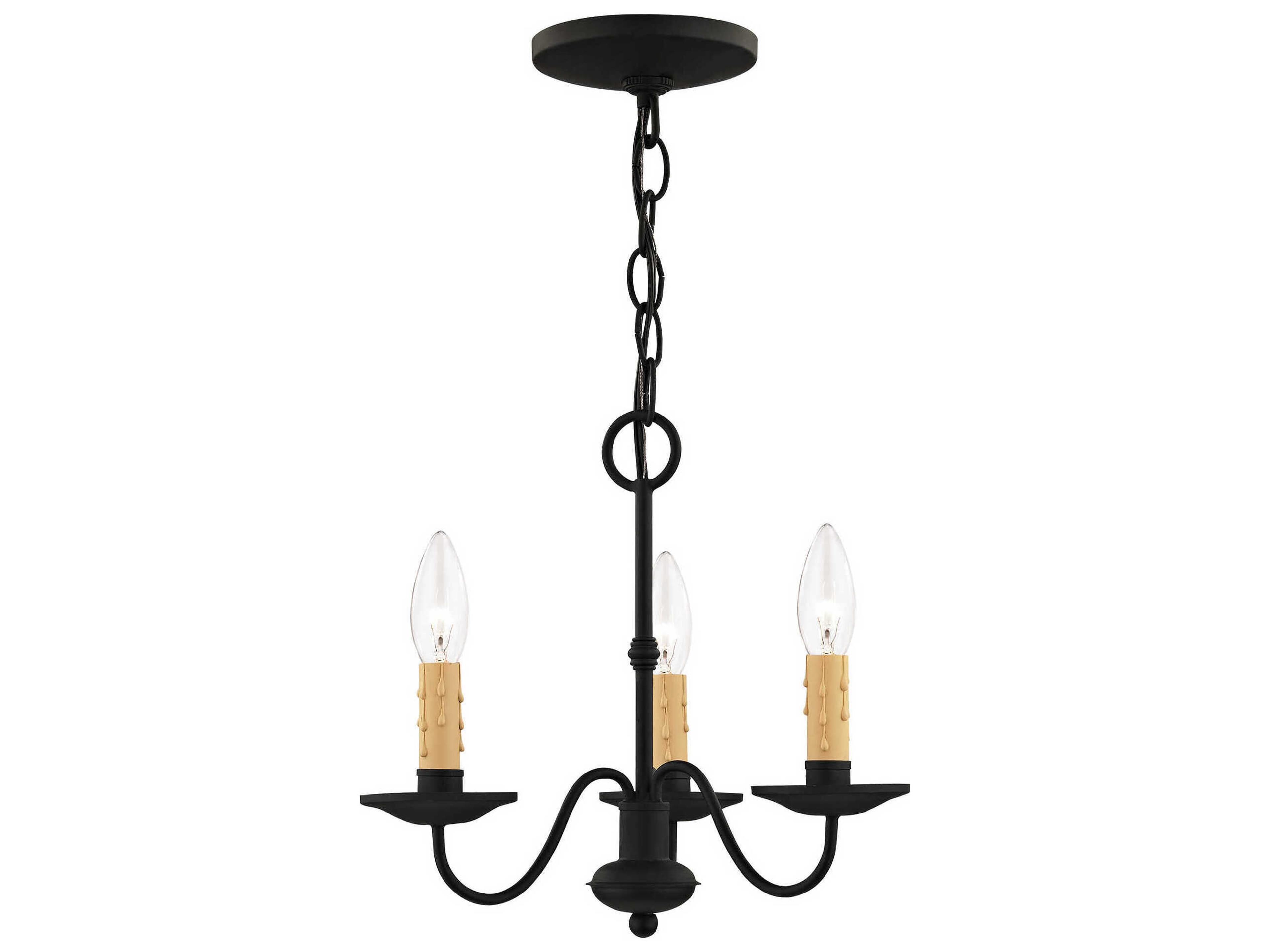 Heritage 3-Light Black Candelabra Chandelier